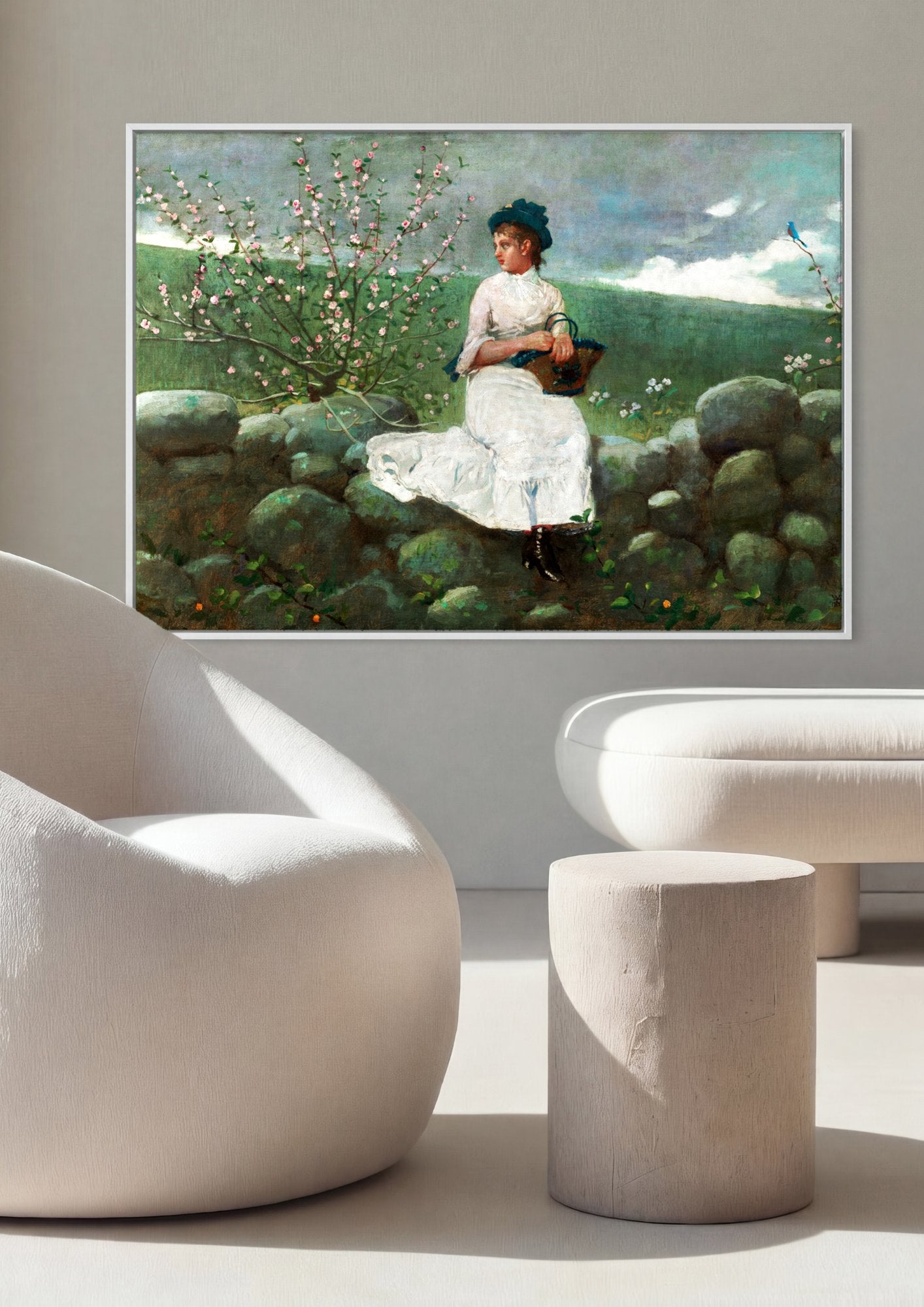 Quadro Decorativo A Peach Blow - Winslow Homer em ambiente decorado
