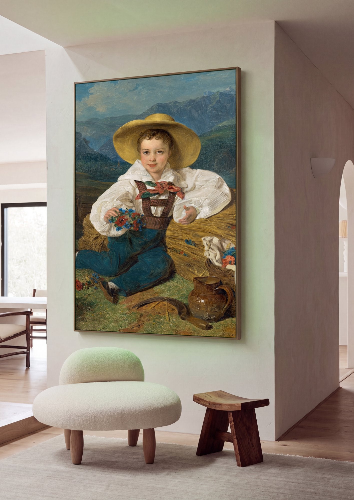 Quadro Decorativo Criança com Flores - Waldmüller em ambiente decorado
