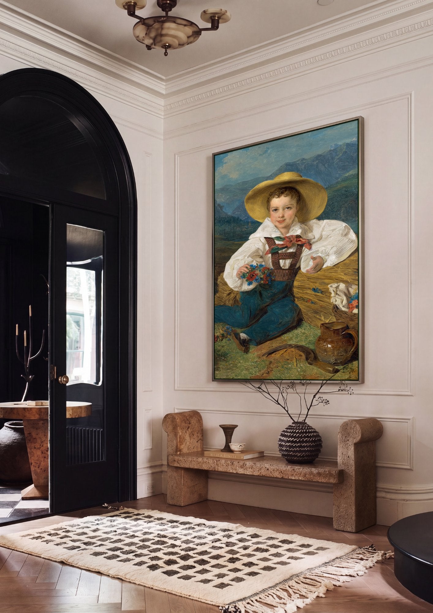 Quadro Decorativo Criança com Flores - Waldmüller em ambiente decorado