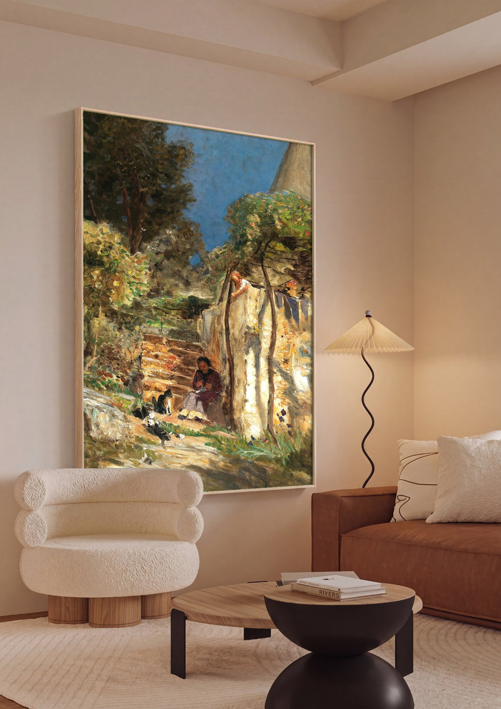 Quadro Decorativo Cena Campestre - Olga Wisinger-Florian em ambiente decorado