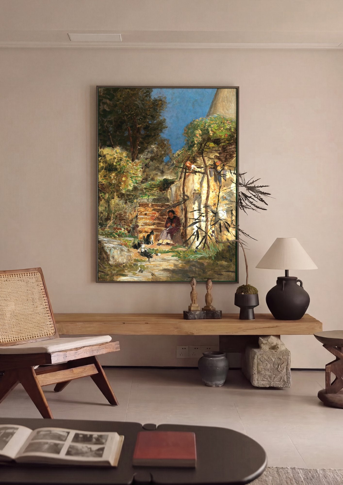 Quadro Decorativo Cena Campestre - Olga Wisinger-Florian em ambiente decorado