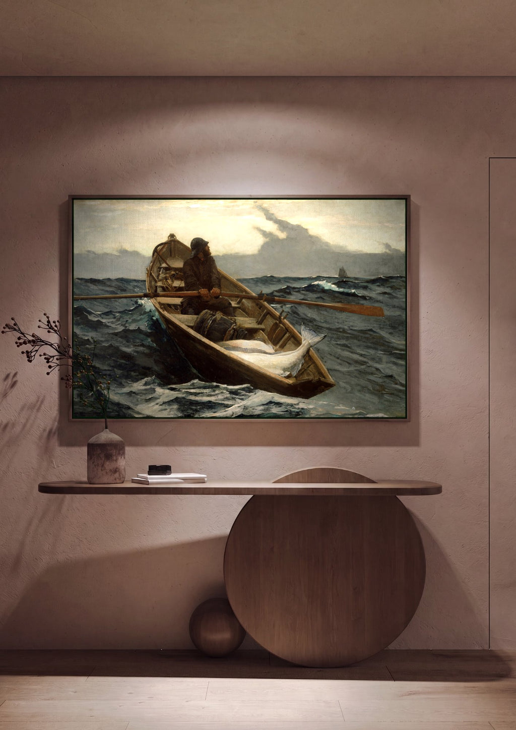 Quadro Decorativo O Corrente do Golfo - Winslow Homer em ambiente decorado