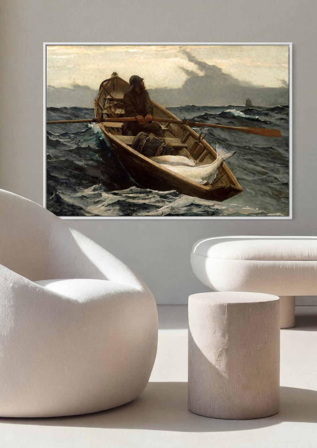 Quadro Decorativo O Corrente do Golfo - Winslow Homer em ambiente decorado