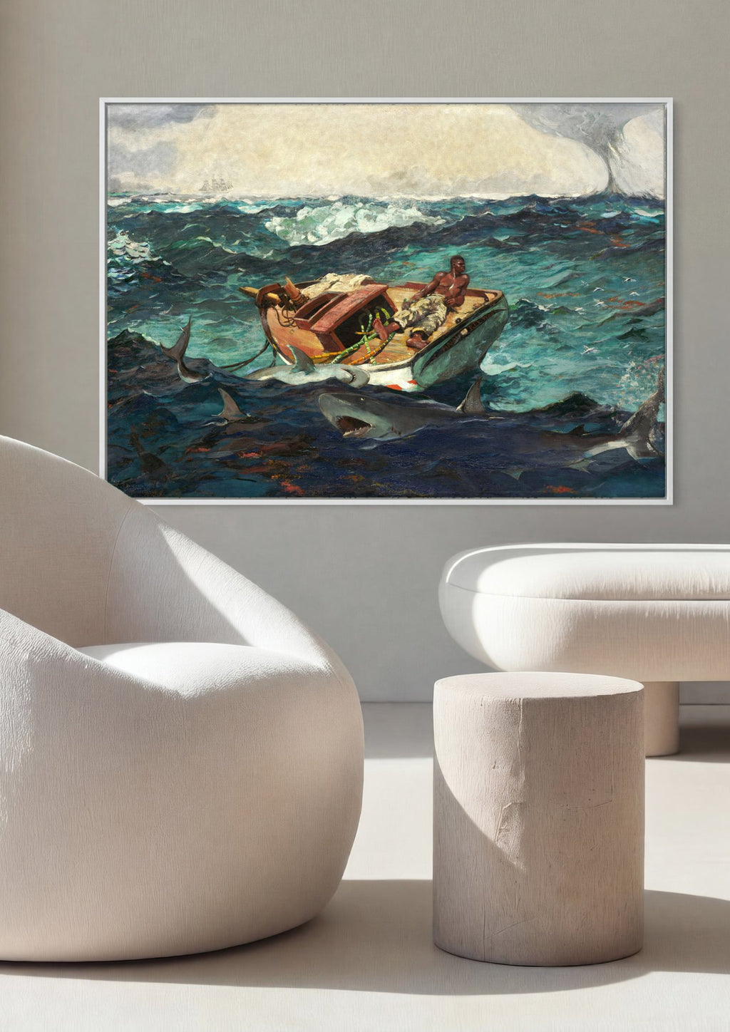 Quadro Decorativo A Corrente do Golfo - Winslow Homer em ambiente decorado