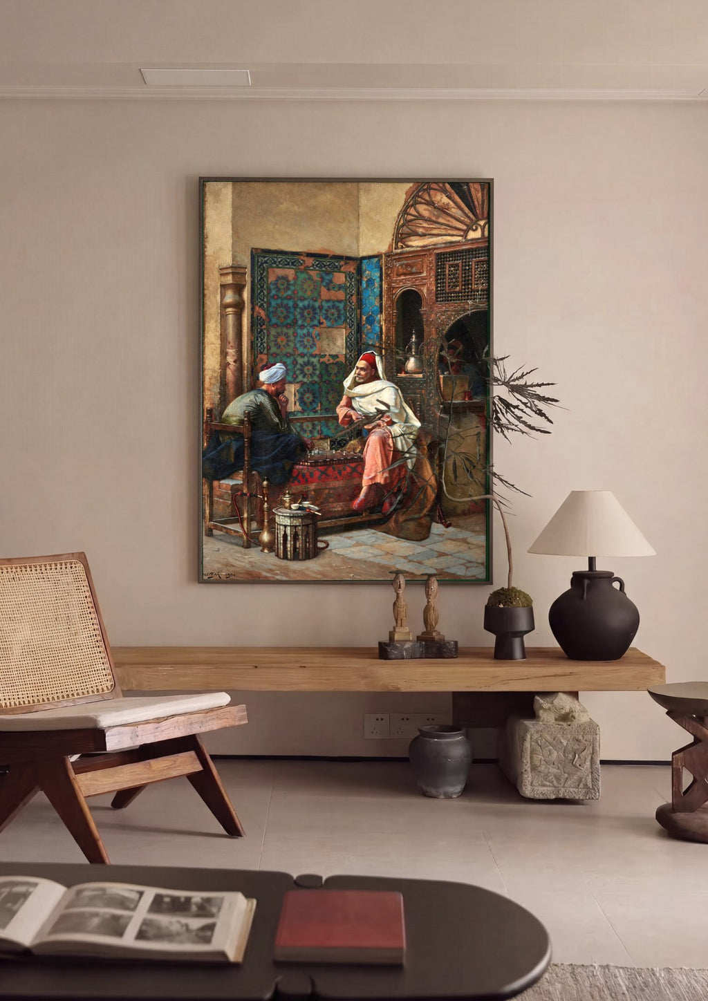 Quadro Decorativo Jogo de Xadrez - Ludwig Deutsch em ambiente decorado