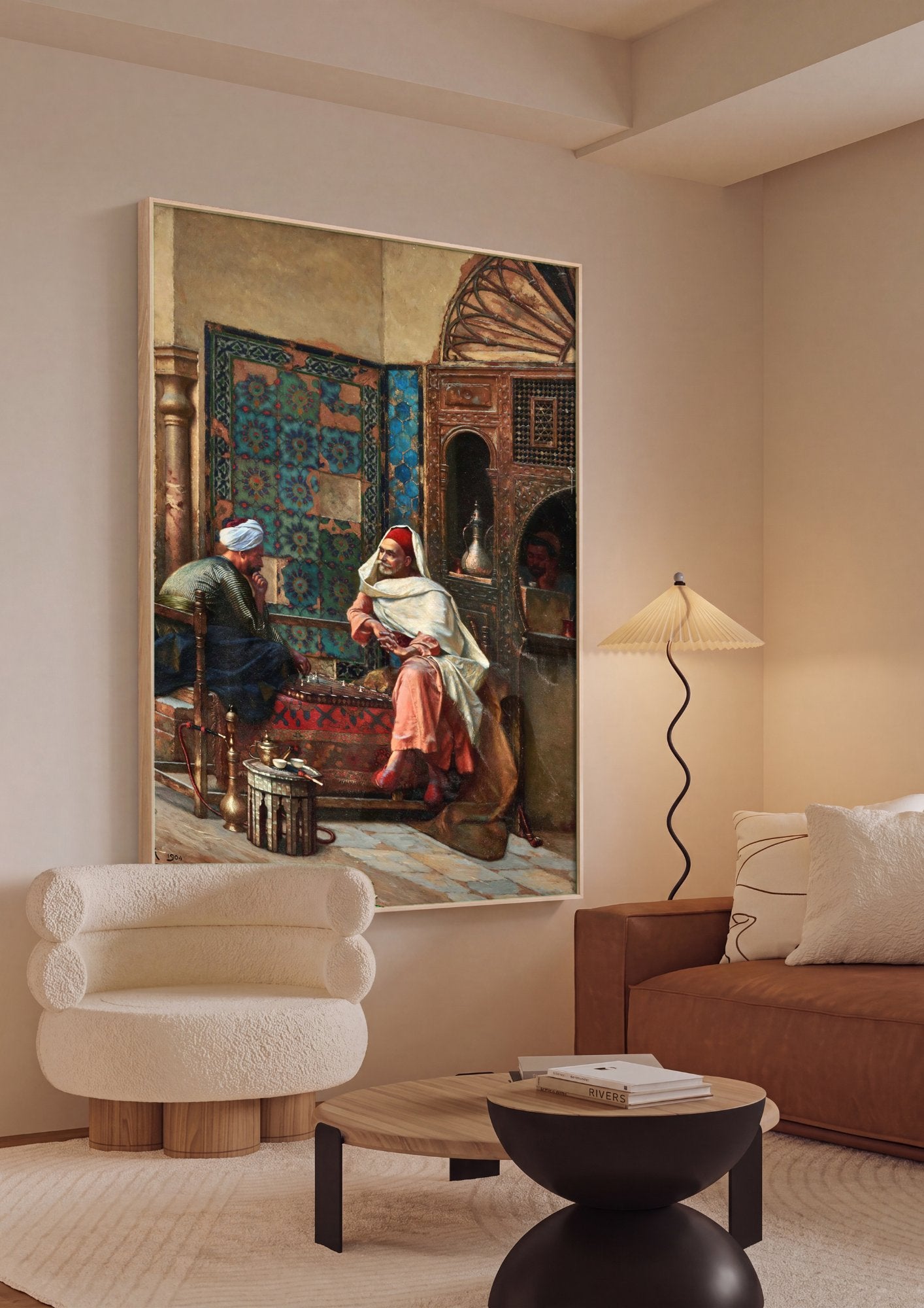 Quadro Decorativo Jogo de Xadrez - Ludwig Deutsch em ambiente decorado