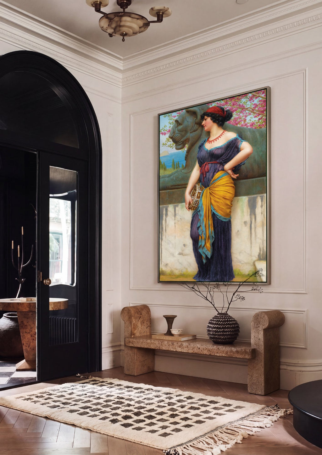 Quadro Decorativo A New Perfume - John William Godward em ambiente decorado
