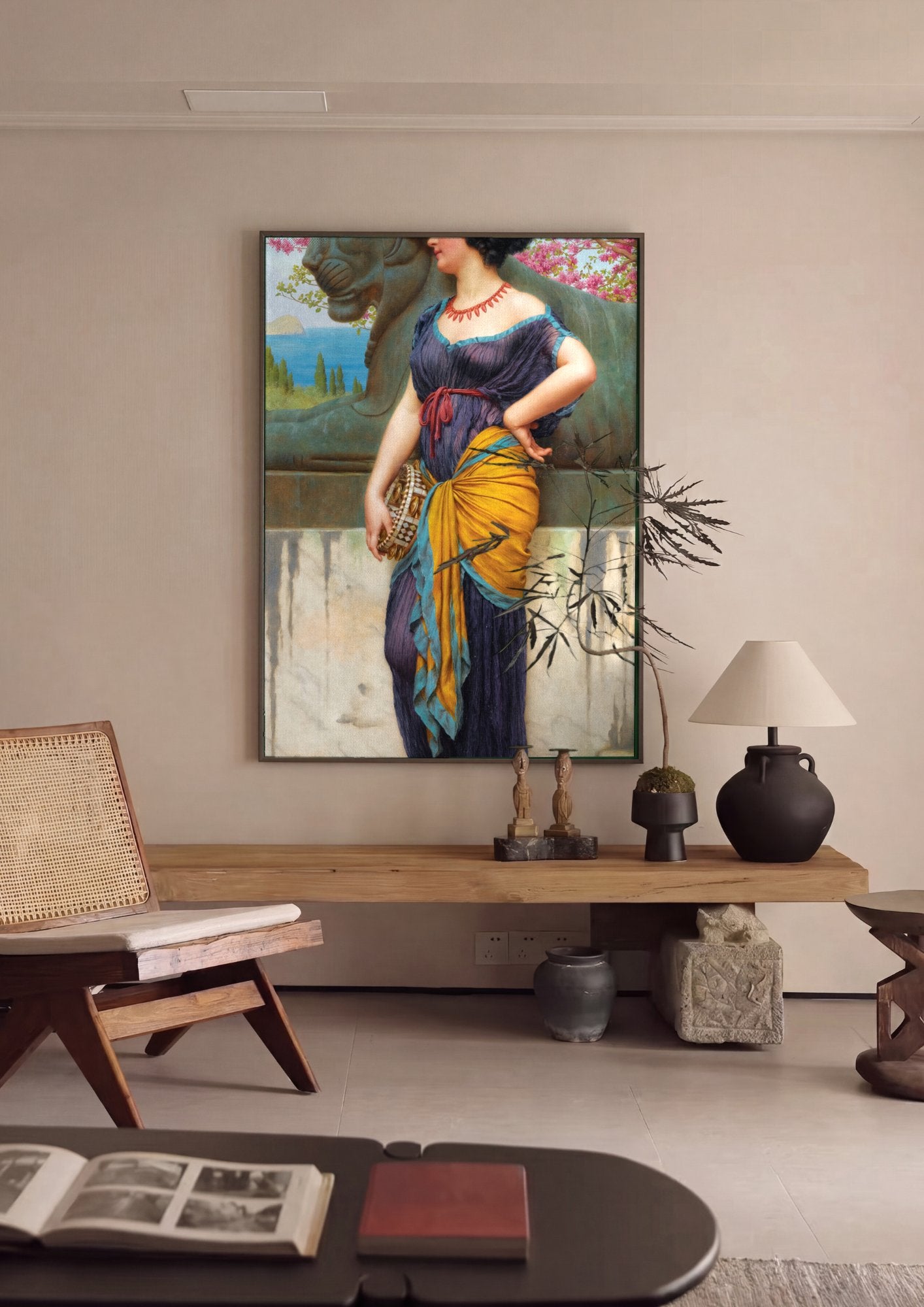 Quadro Decorativo A New Perfume - John William Godward em ambiente decorado
