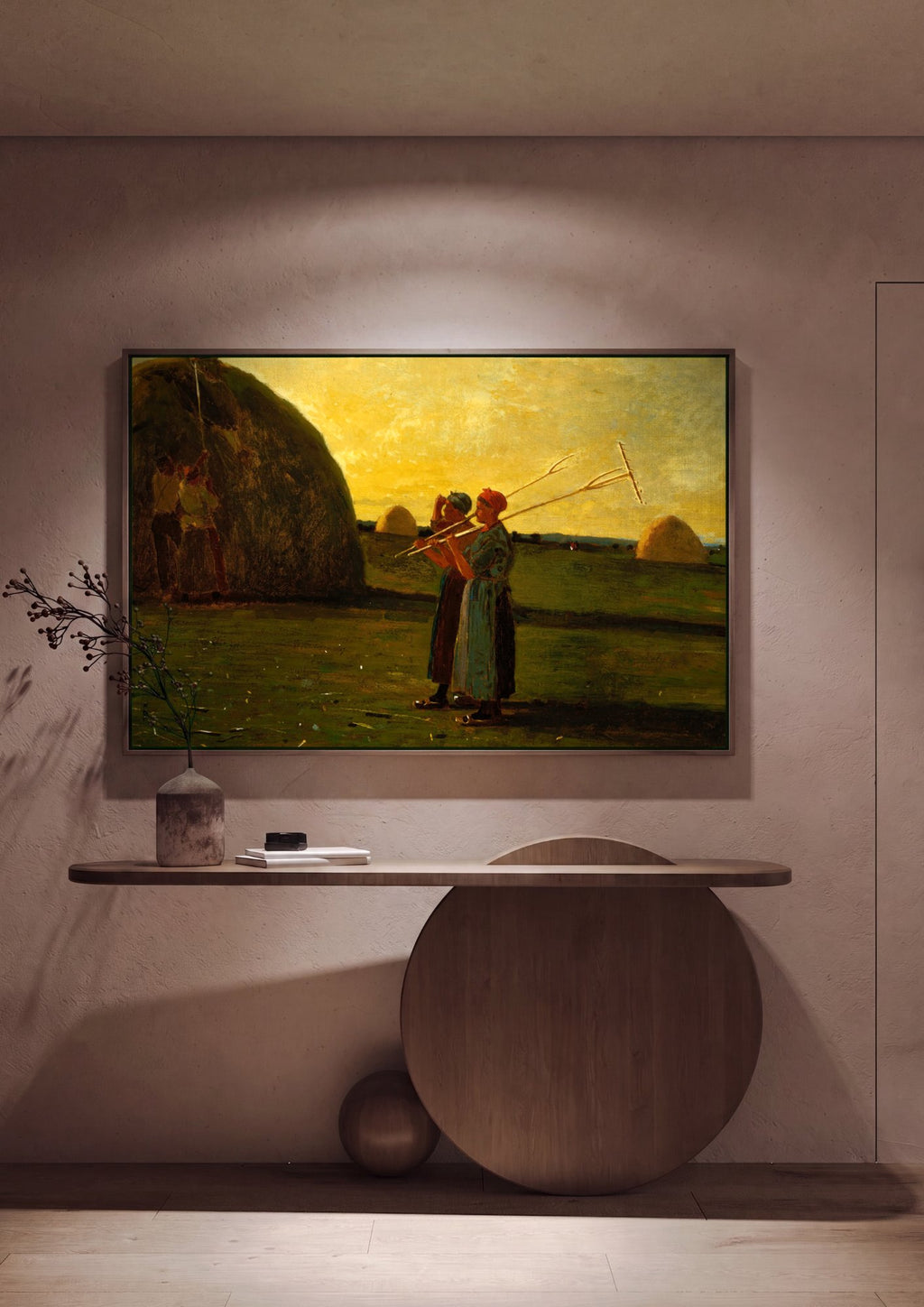 Quadro Decorativo A Colheita de Feno - Winslow Homer em ambiente decorado