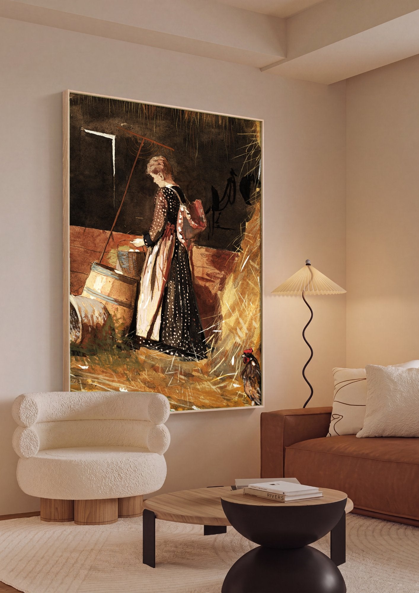 Quadro Decorativo Apanhadora de Ovos - Winslow Homer em ambiente decorado
