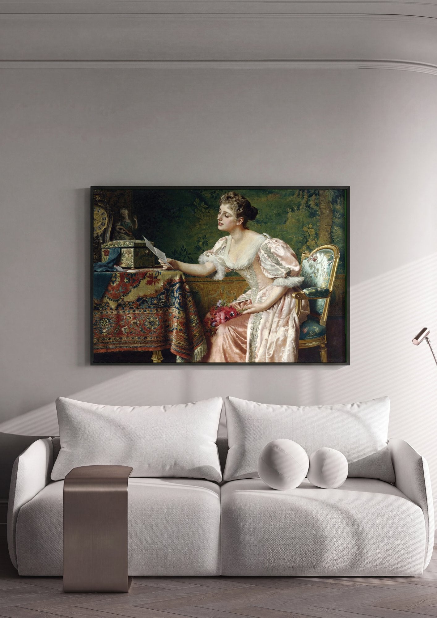 Quadro Decorativo A Leitura da Carta - Wladyslaw Czachórski em ambiente decorado