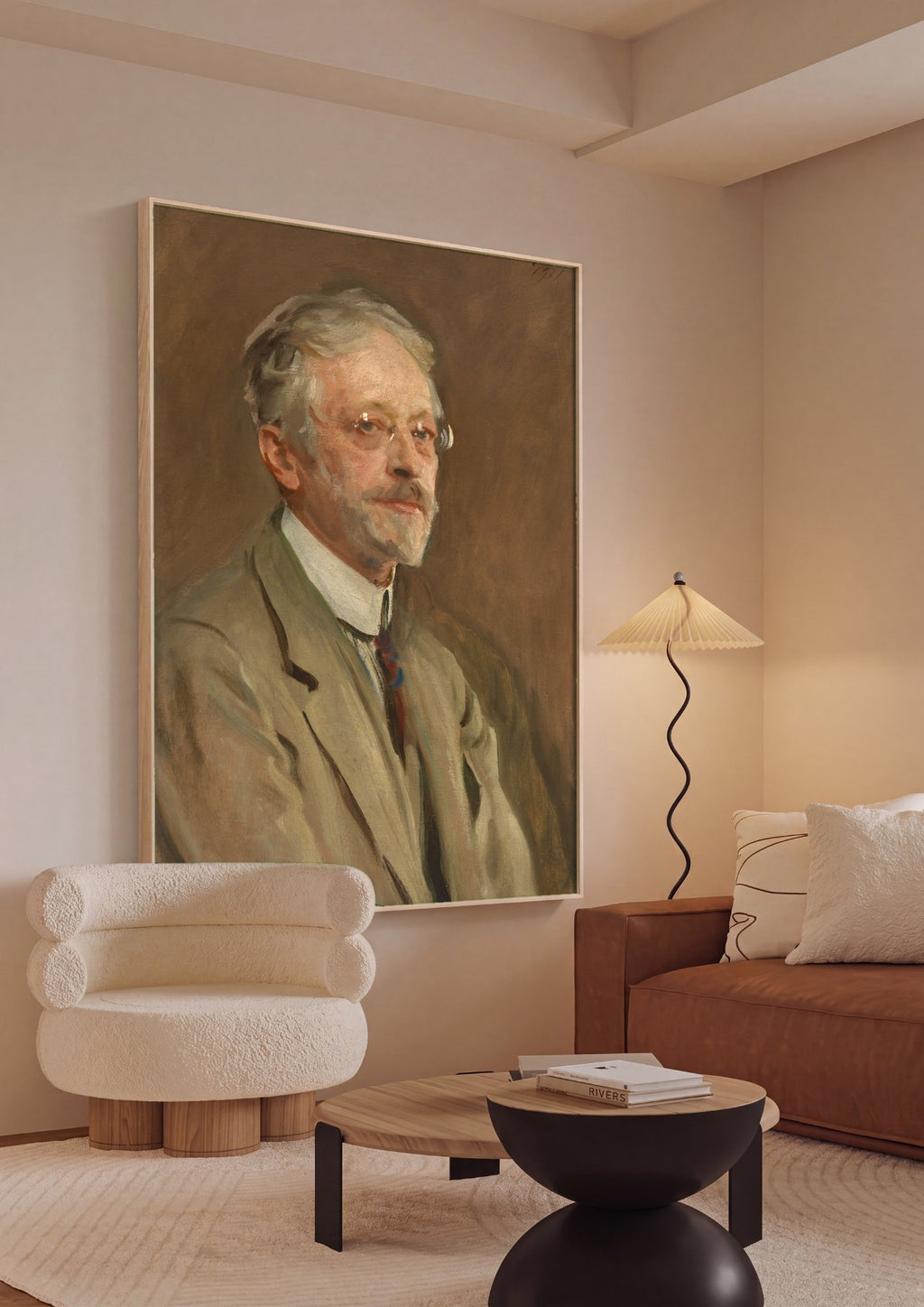 Quadro Decorativo Retrato de Charles Woodbury - John Singer Sargent em ambiente decorado