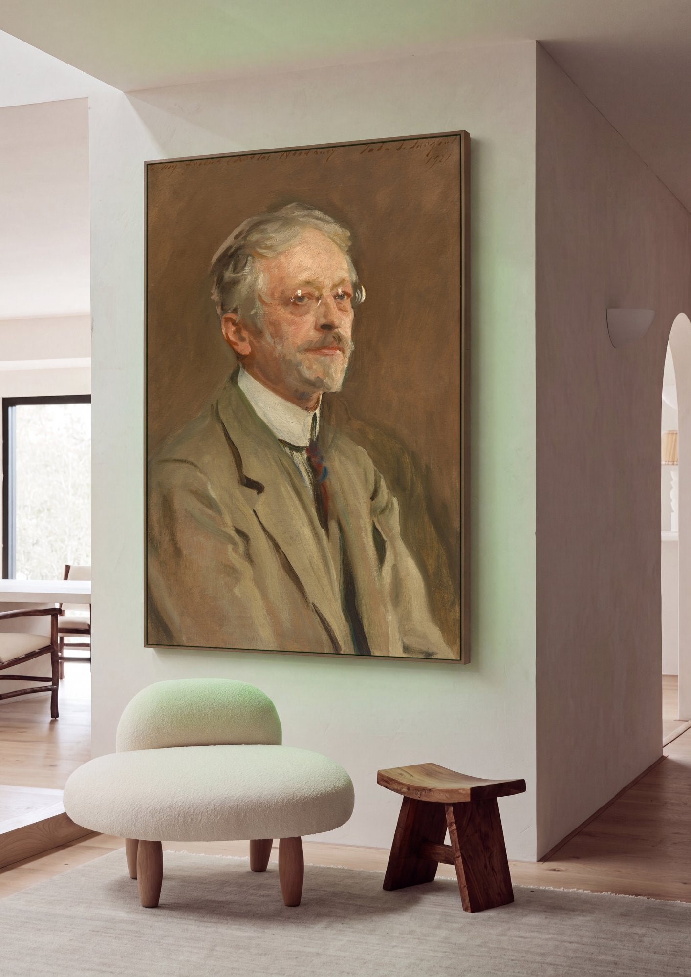 Quadro Decorativo Retrato de Charles Woodbury - John Singer Sargent em ambiente decorado