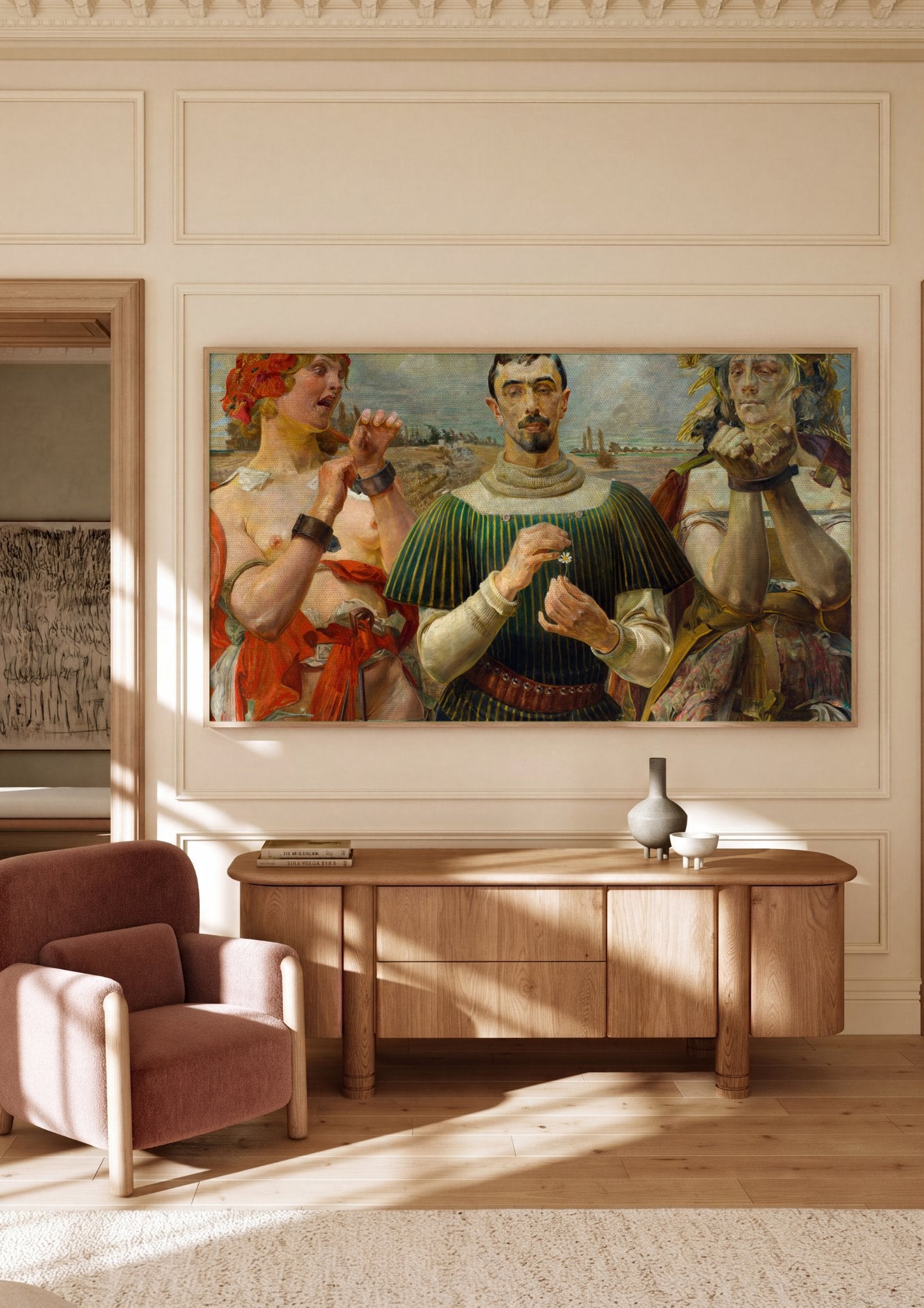Quadro Decorativo 'Vicios' - Jacek Malczewski em ambiente decorado