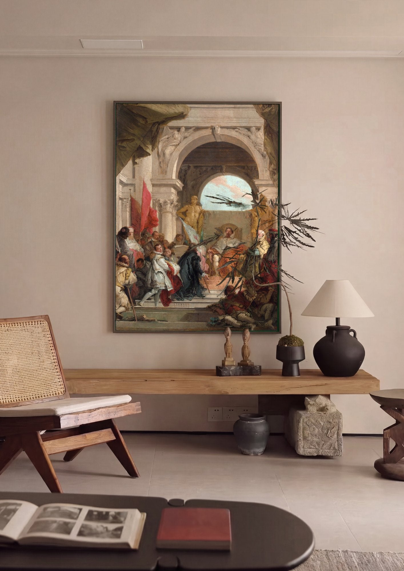 Quadro Decorativo A Recepção do Embaixador - Tiepolo em ambiente decorado