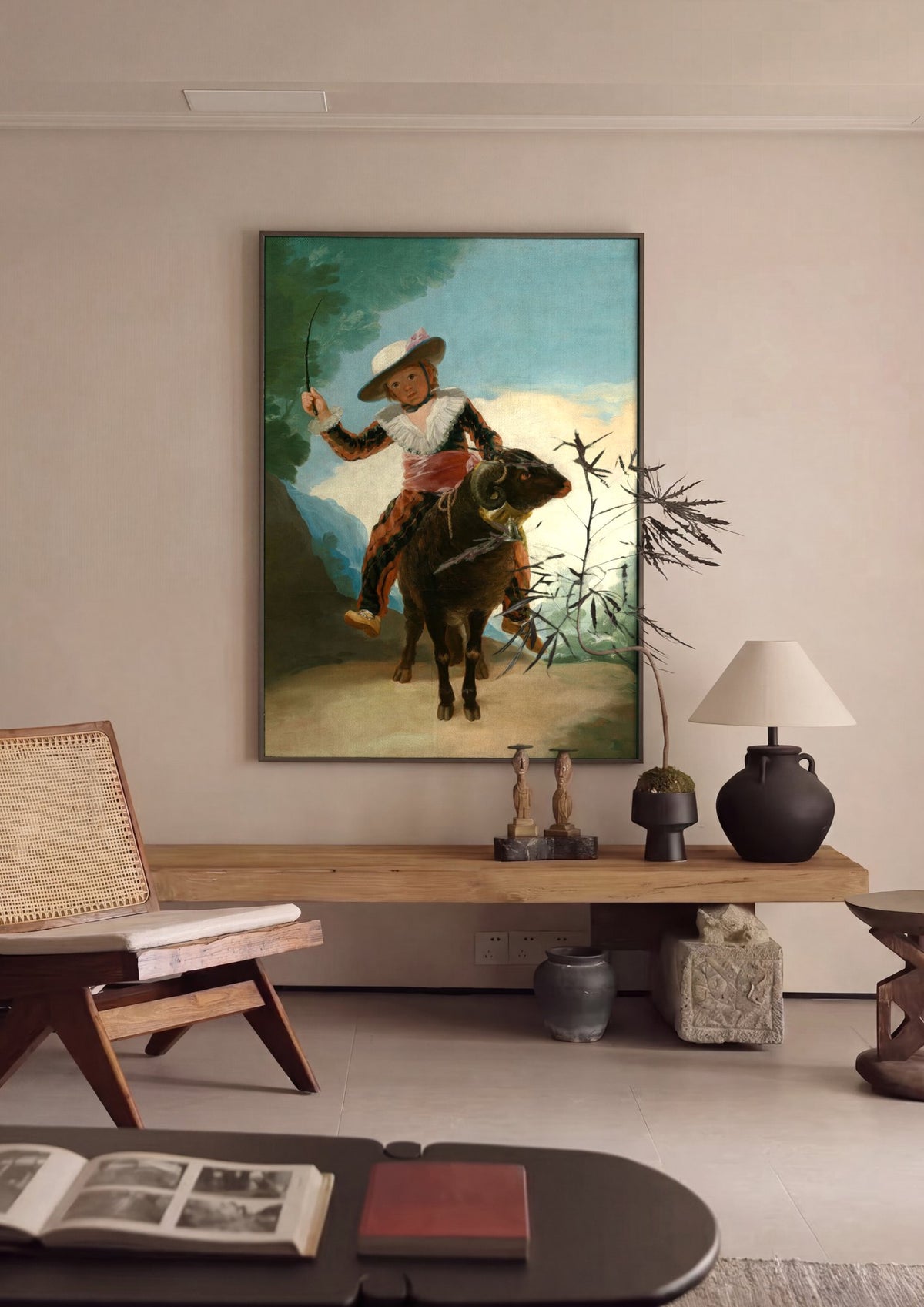 Quadro Decorativo Menino no Carneiro - Goya | quadro emoldurado na parede