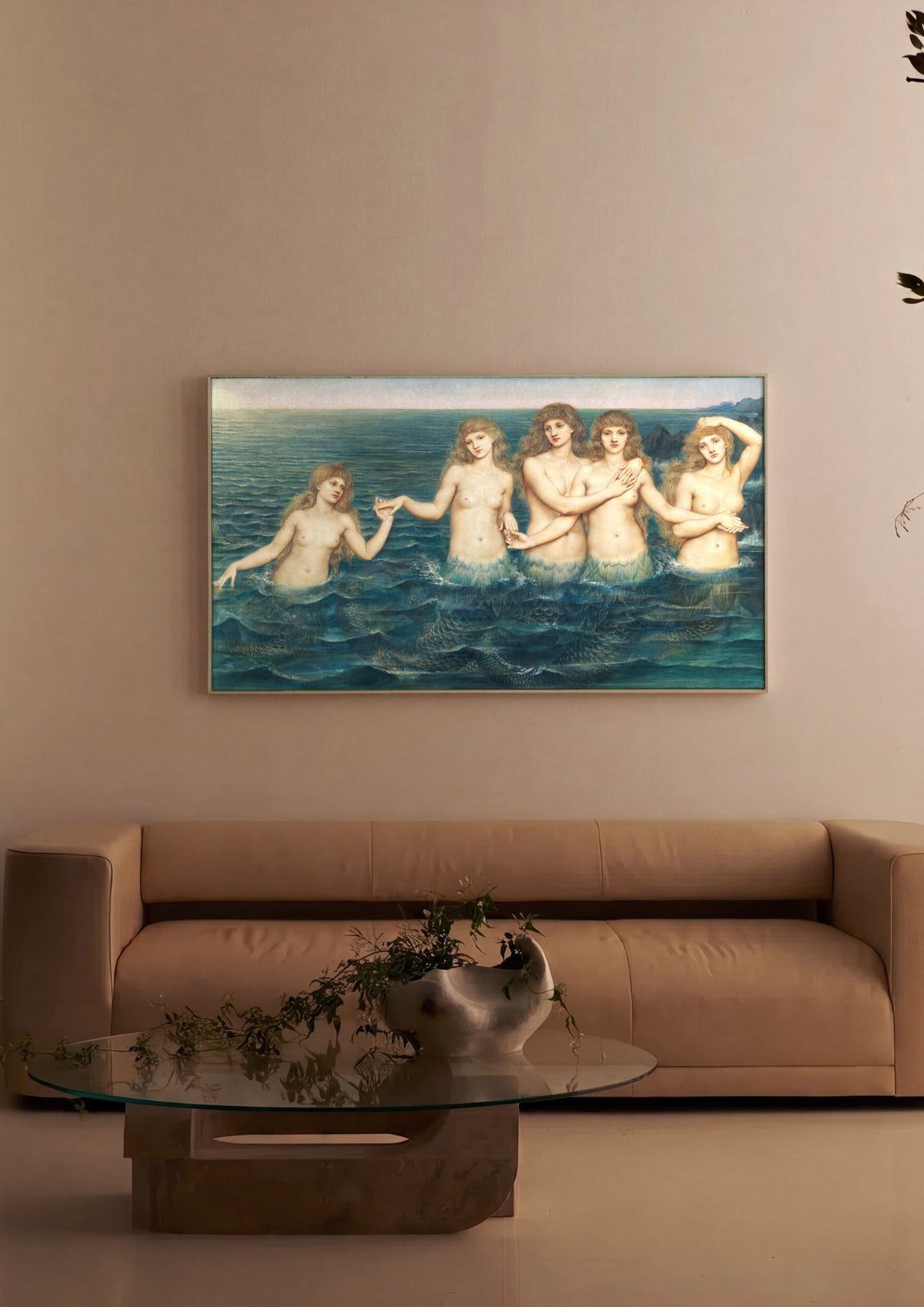 Quadro Decorativo Mermaids (Sereias) - Evelyn De Morgan | quadro emoldurado na parede