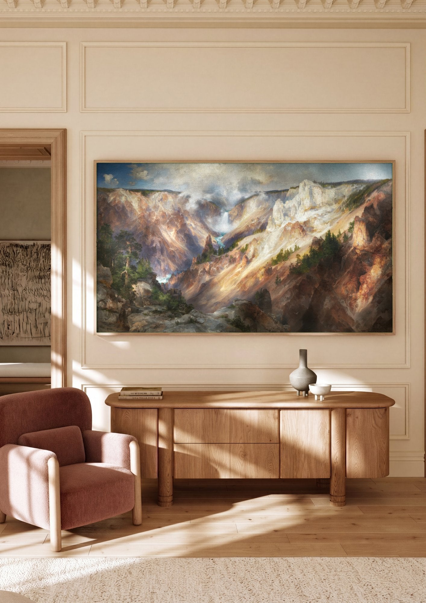 Quadro Decorativo Grand Canyon of the Yellowstone - Thomas Moran em ambiente decorado