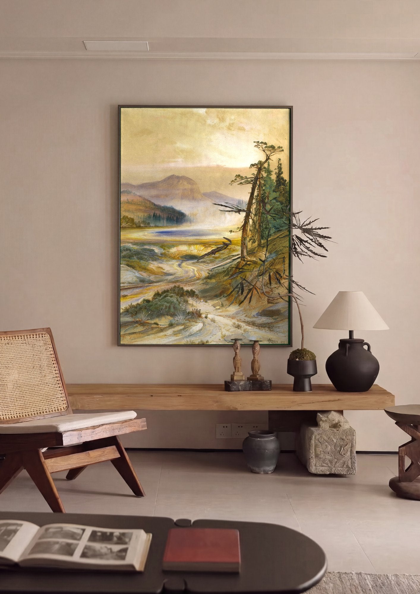Quadro Decorativo 'Grand Canyon of the Yellowstone' - Thomas Moran em ambiente decorado