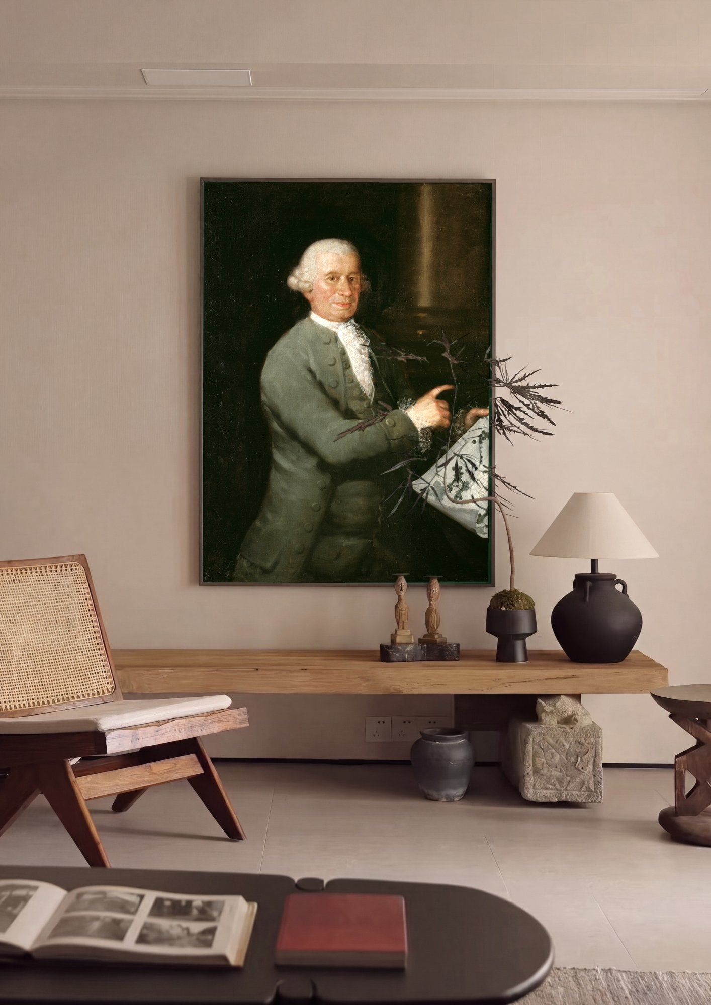 Quadro Decorativo Retrato de George Byres - Goya em ambiente decorado