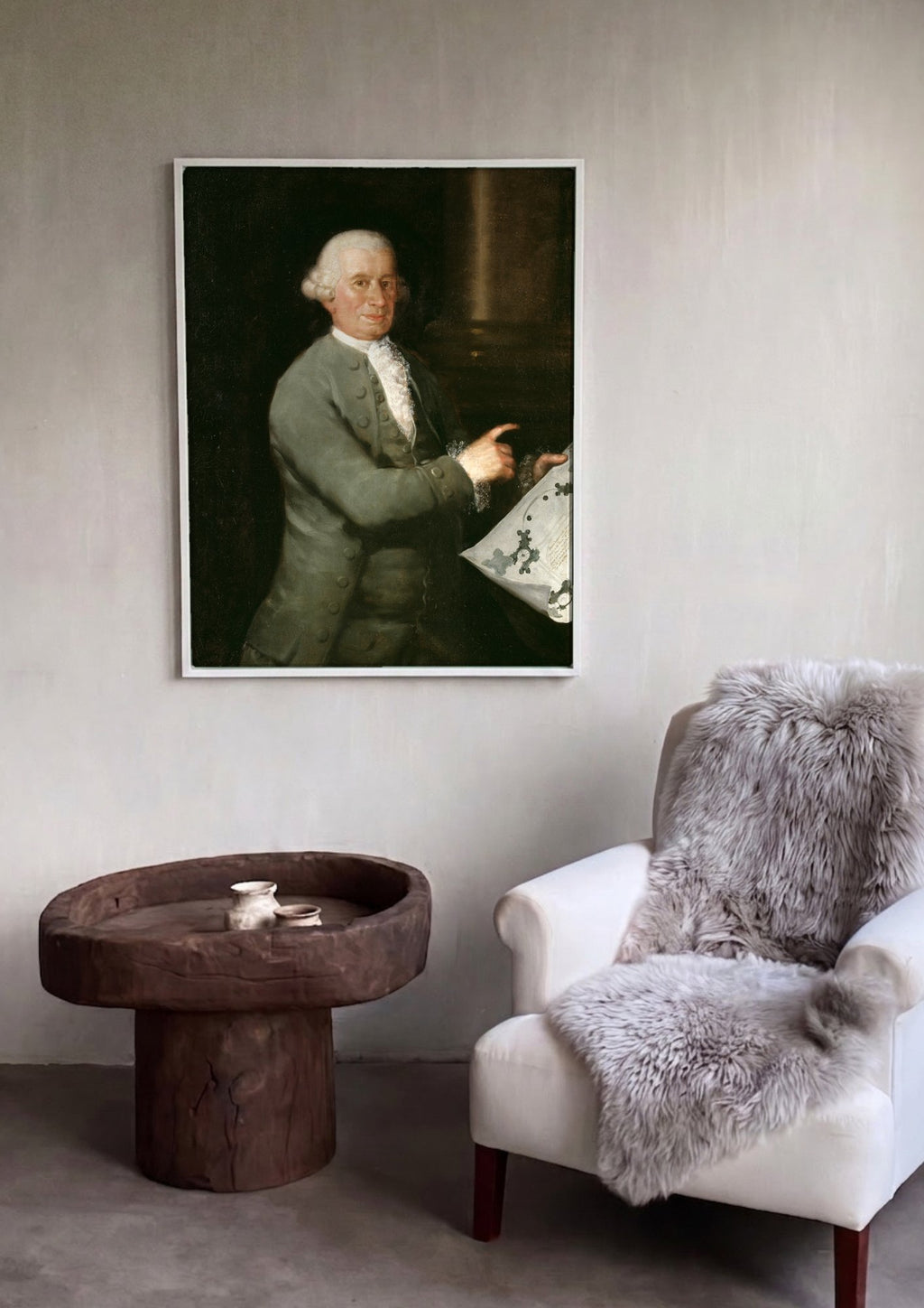 Quadro Decorativo Retrato de George Byres - Goya em ambiente decorado