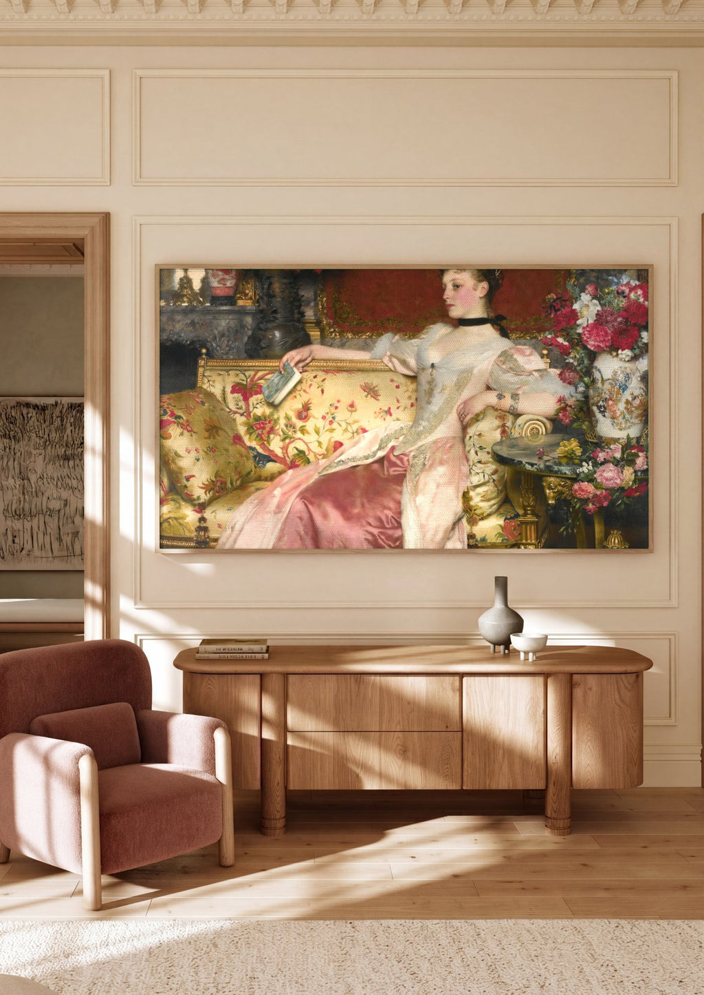 Quadro Decorativo A Dama do Sofá - Wladyslaw Czachórski em ambiente decorado