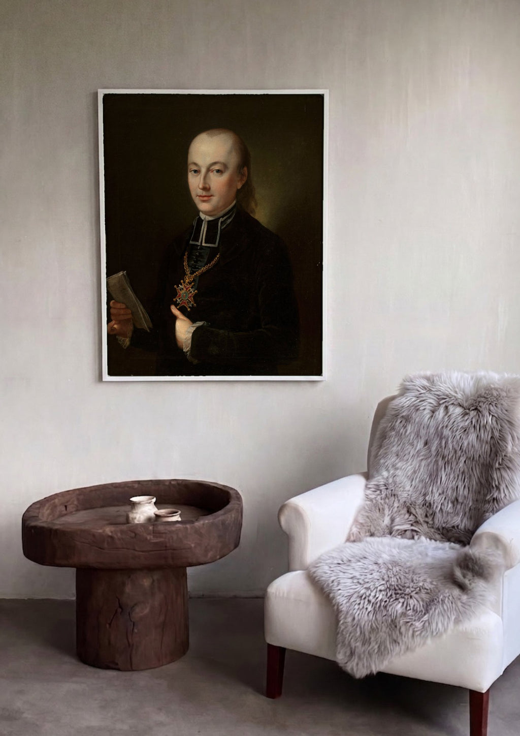 Quadro Decorativo Retrato de Clerigo - Józef Simmler | quadro emoldurado na parede