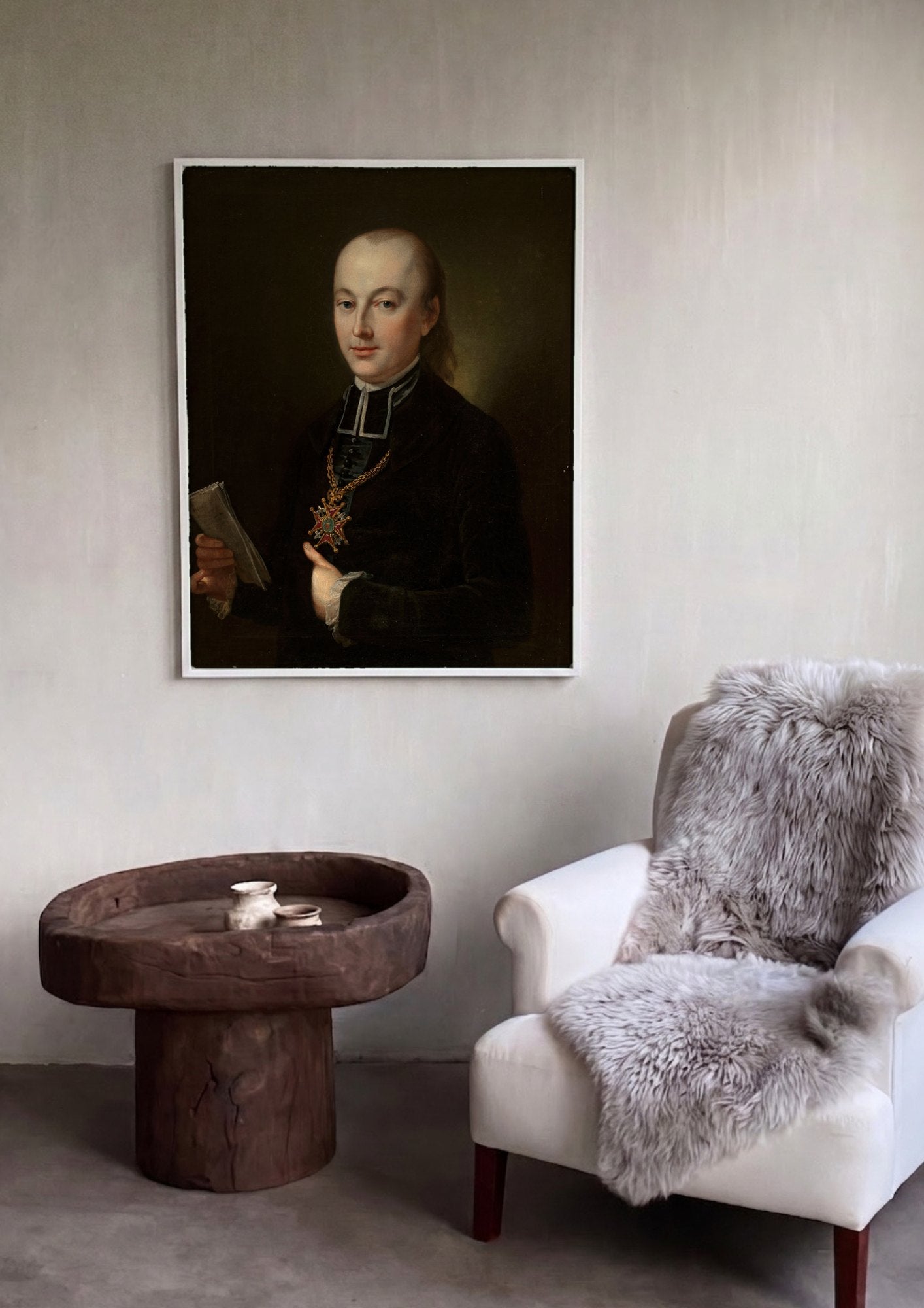 Quadro Decorativo Retrato de Clerigo - Józef Simmler | quadro emoldurado na parede
