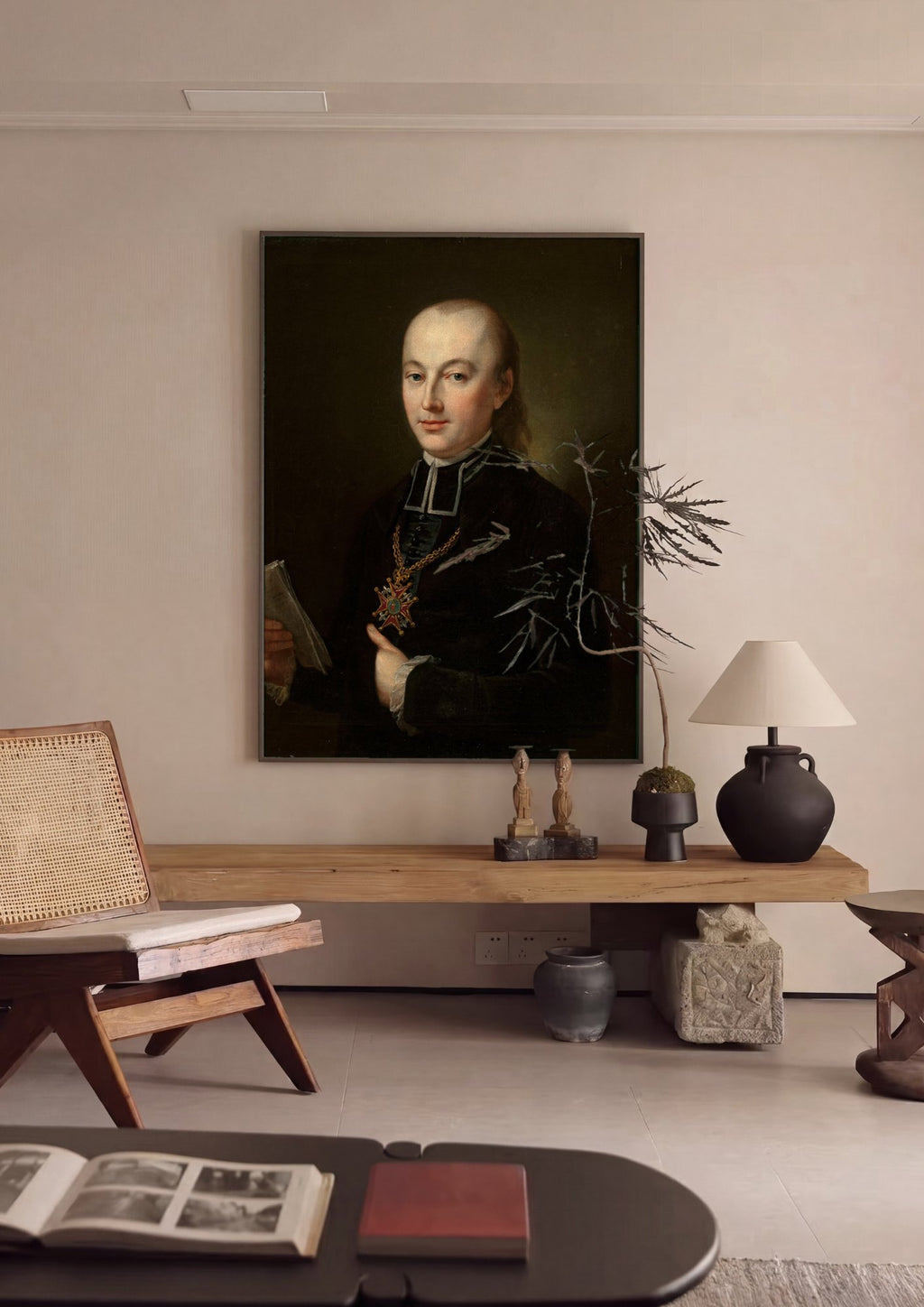 Quadro Decorativo Retrato de Clerigo - Józef Simmler | quadro emoldurado na parede