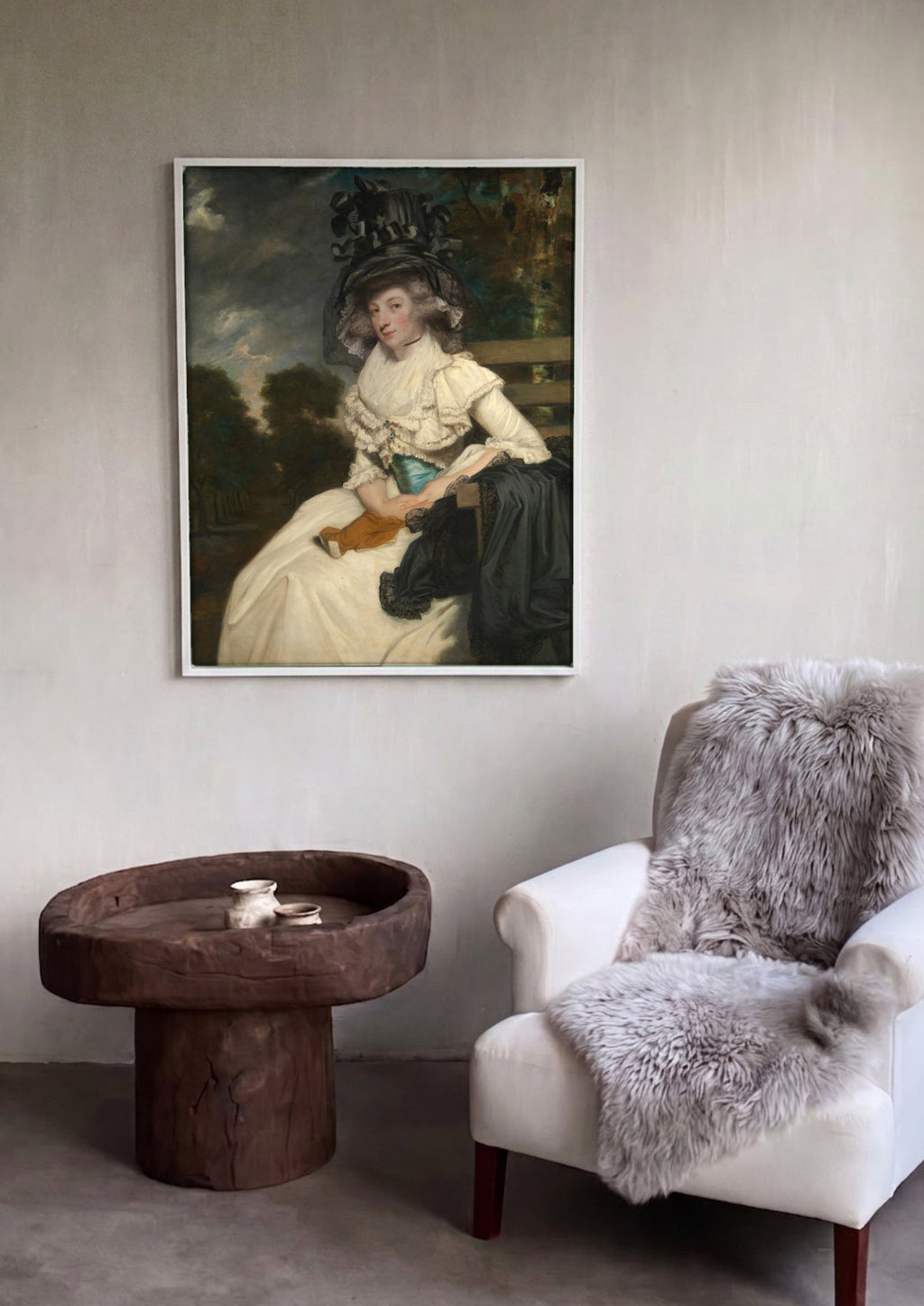 Quadro Decorativo Retrato de Lady Elizabeth Compton - Reynolds em ambiente decorado