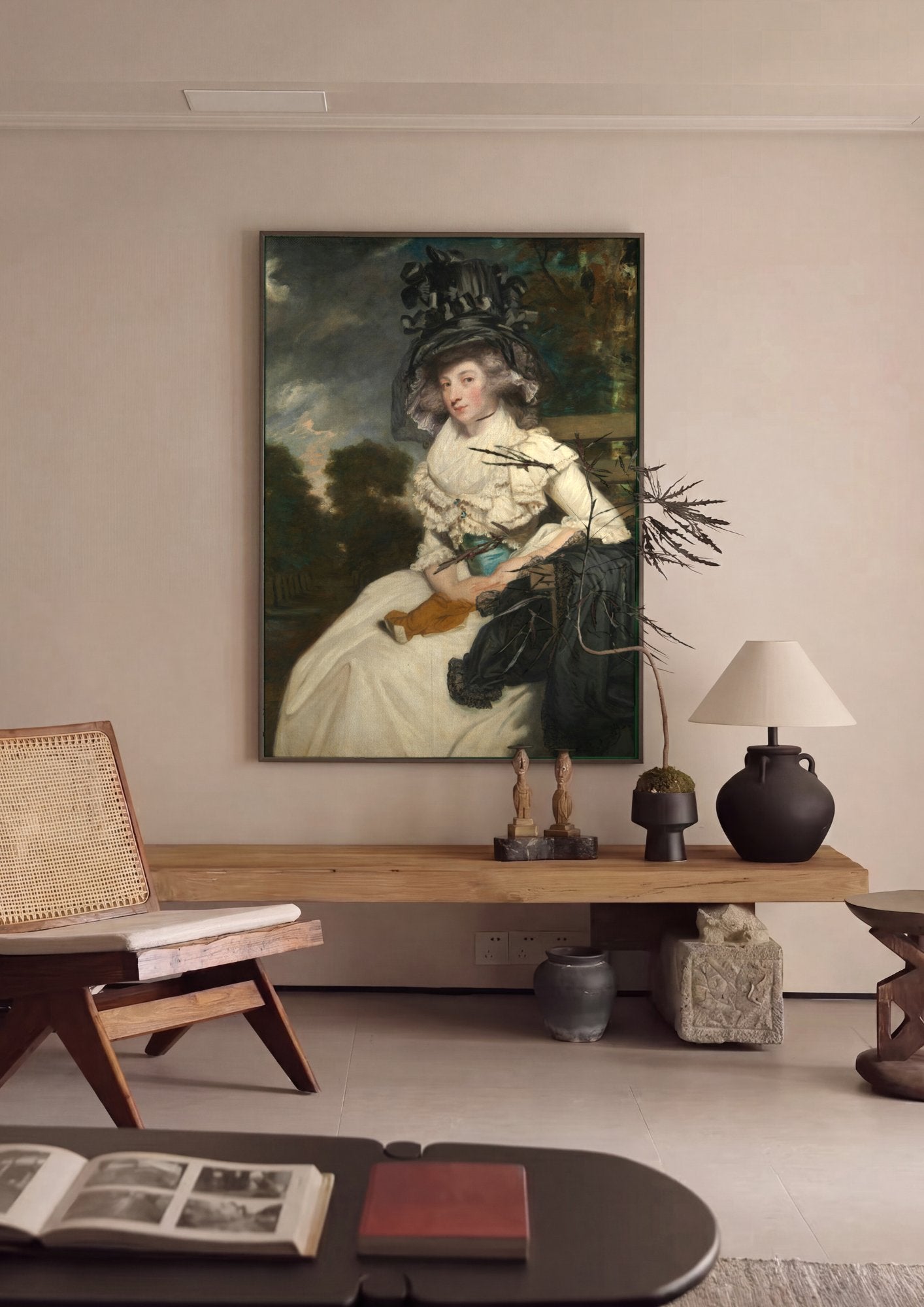 Quadro Decorativo Retrato de Lady Elizabeth Compton - Reynolds em ambiente decorado