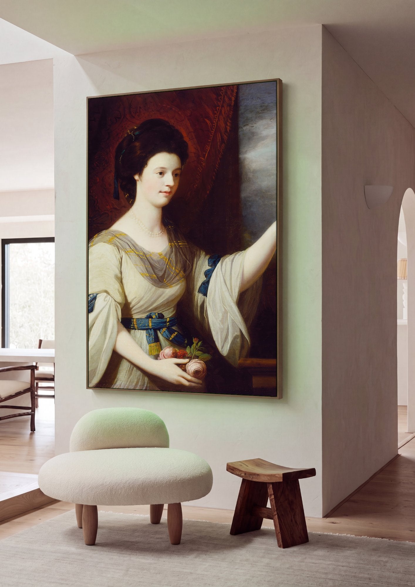 Quadro Decorativo Retrato de Lady Elizabeth Dashwood - Benjamin West em ambiente decorado