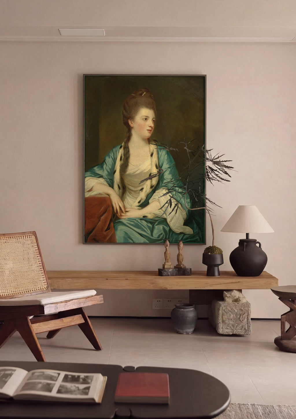 Quadro Decorativo Retrato de Lady Elizabeth Herbert - Joshua Reynolds em ambiente decorado