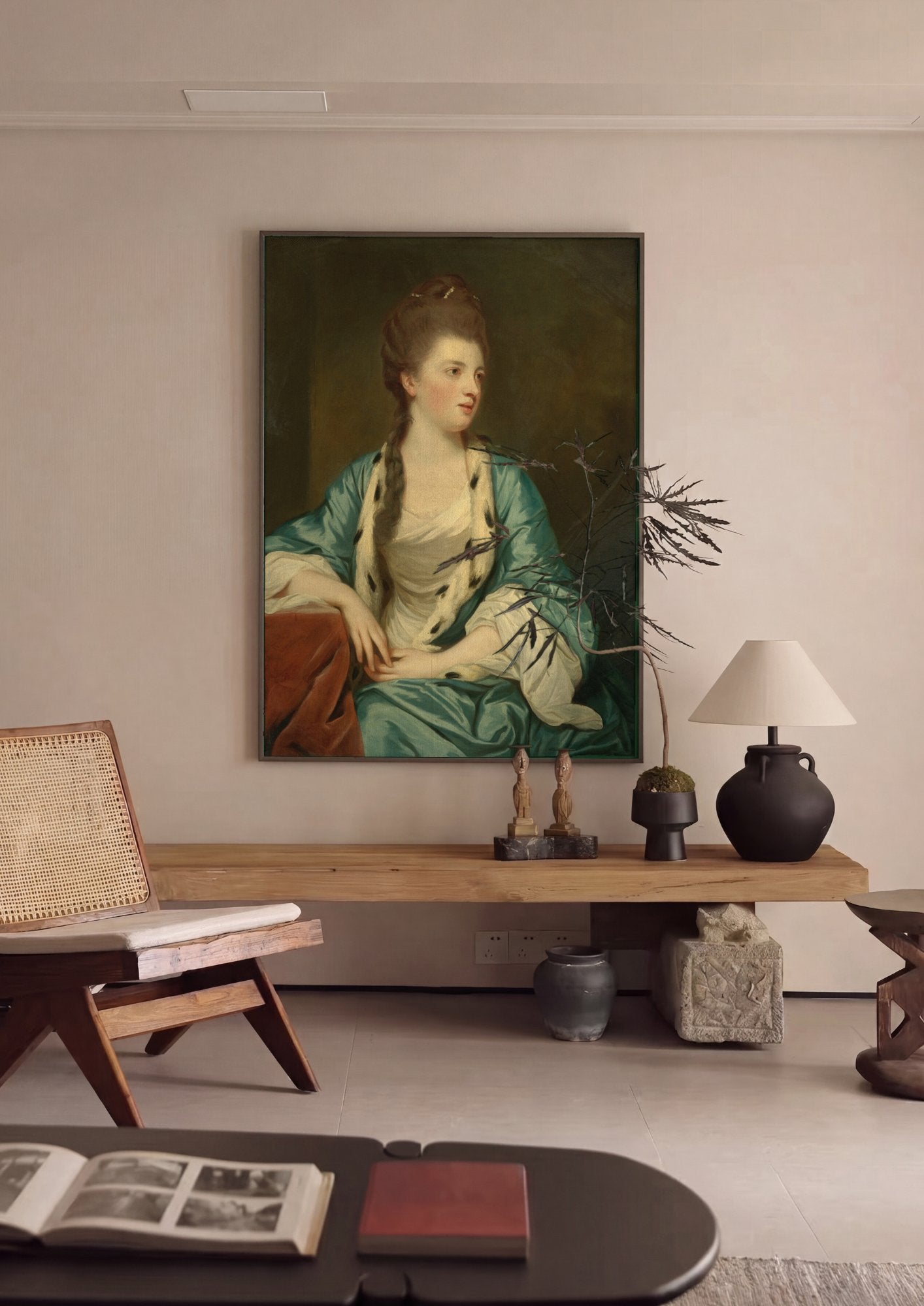 Quadro Decorativo Retrato de Lady Elizabeth Herbert - Joshua Reynolds em ambiente decorado