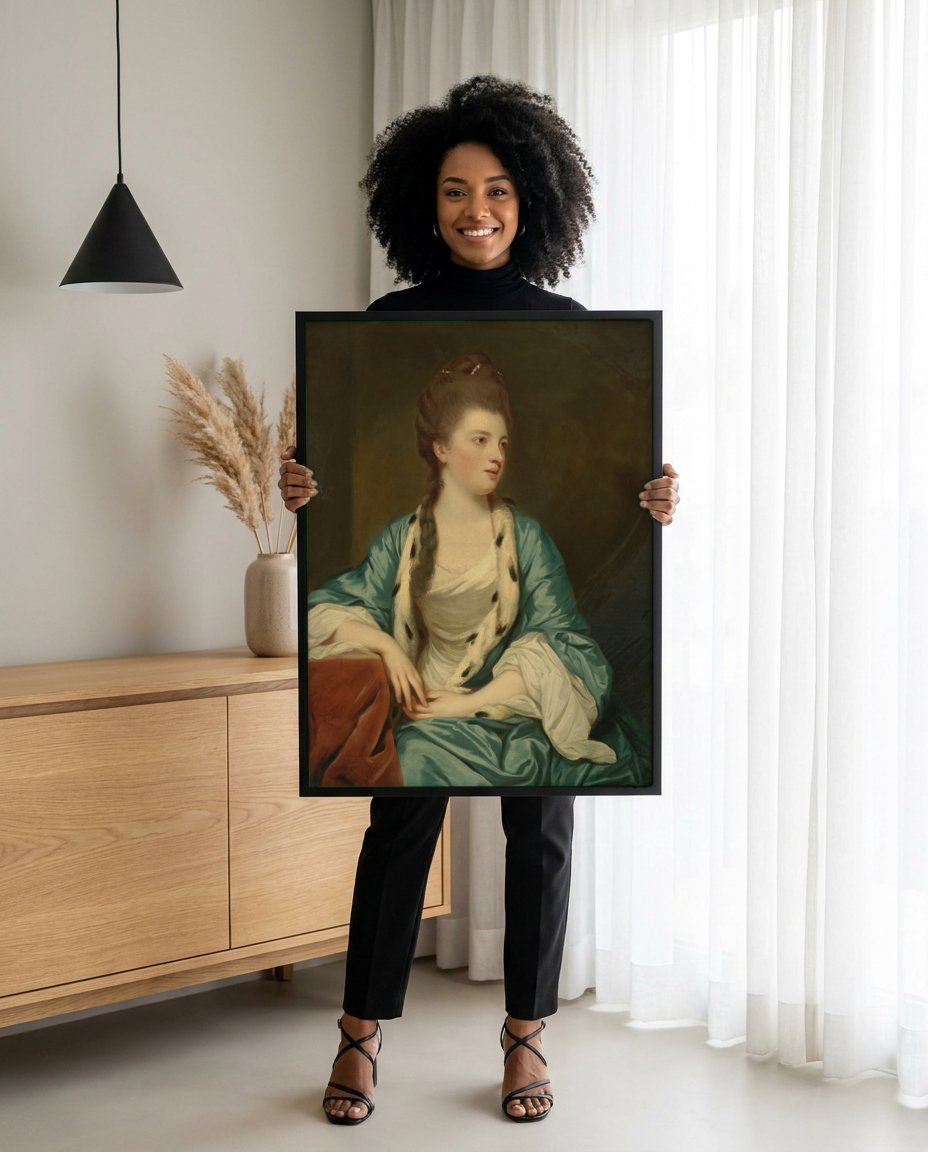 Quadro Decorativo Retrato de Lady Elizabeth Herbert - Joshua Reynolds com modelo em ambiente