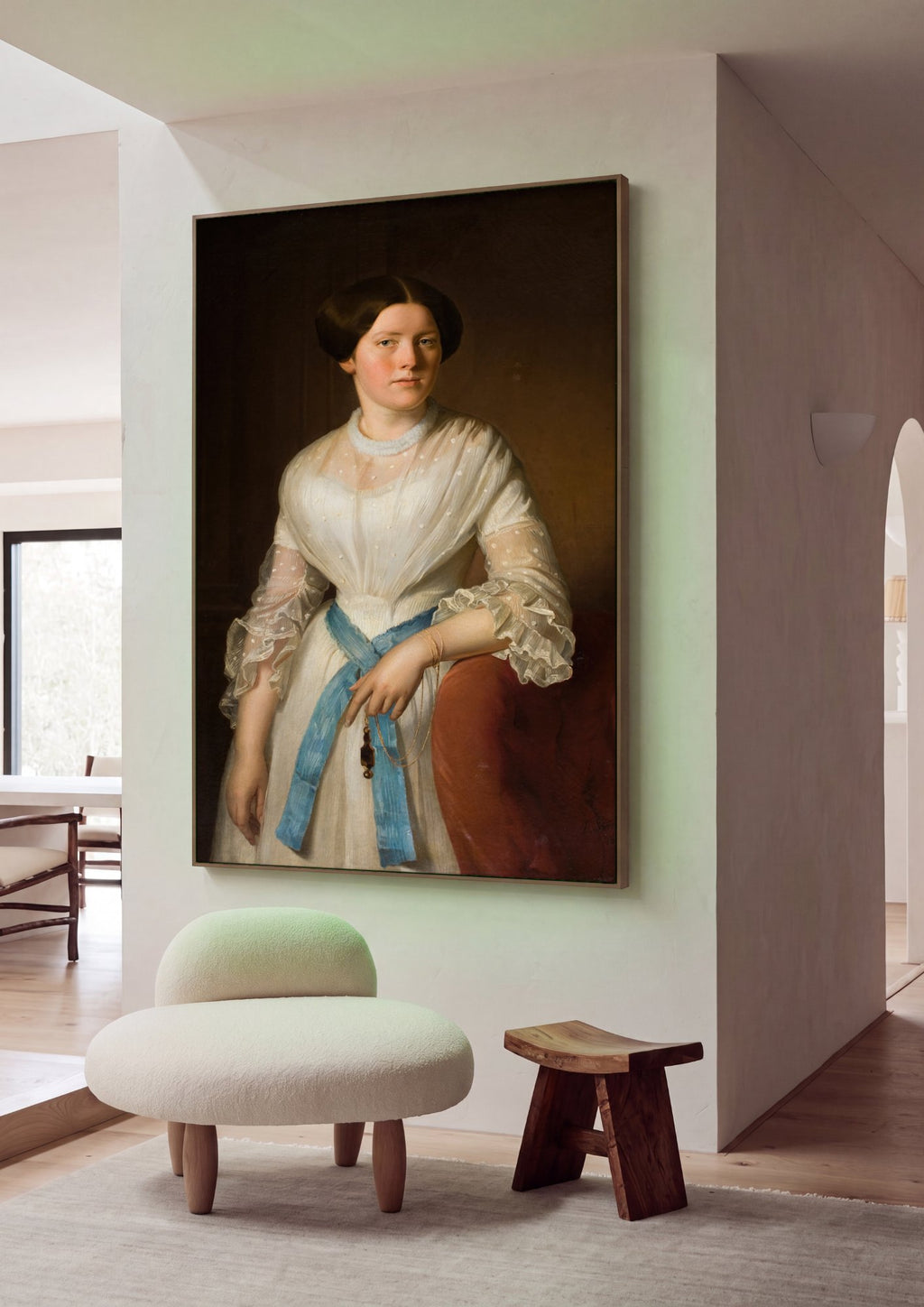 Quadro Decorativo Retrato de Dama - Józef Simmler em ambiente decorado