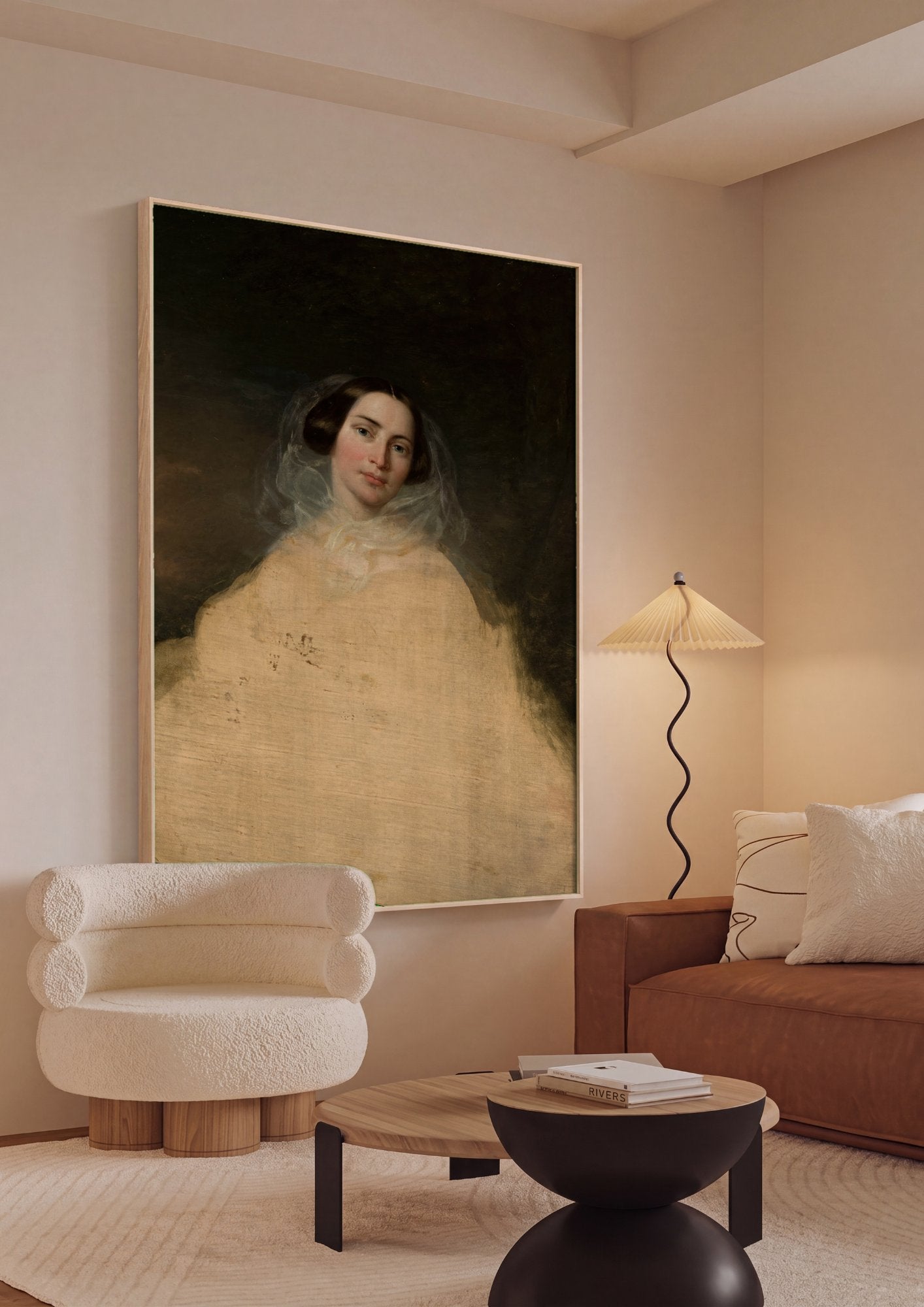 Quadro Decorativo Retrato de Dama - Józef Simmler em ambiente decorado