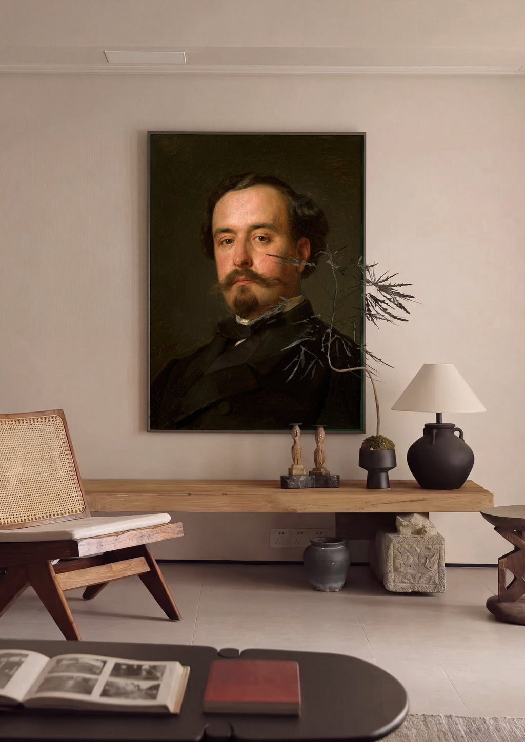 Quadro Decorativo Retrato de Homem - Józef Simmler em ambiente decorado