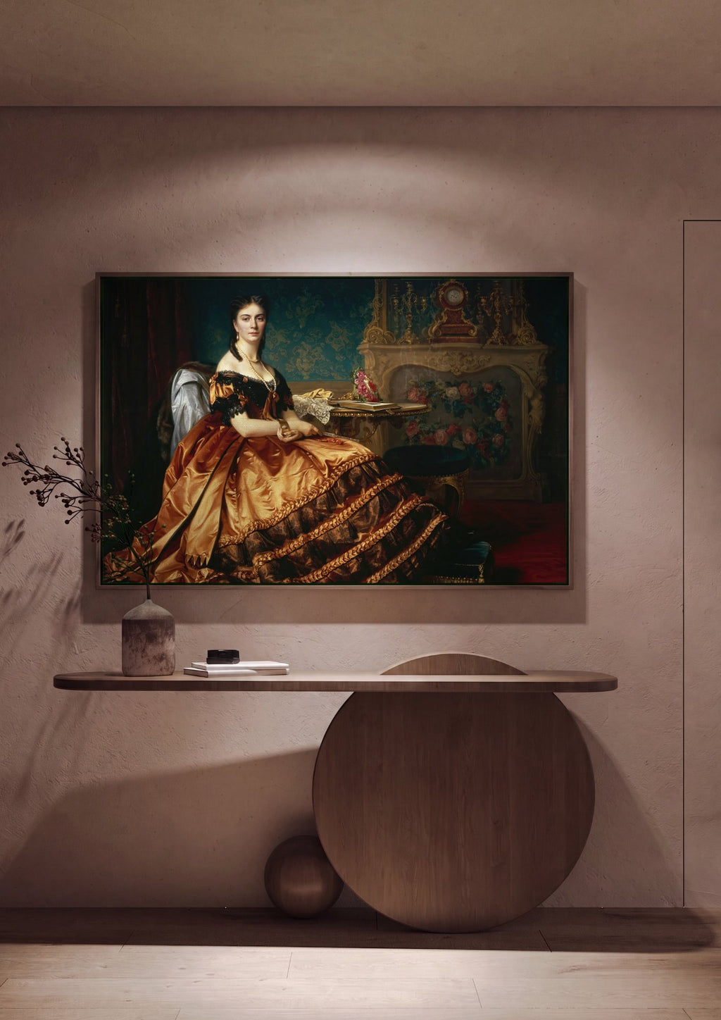Quadro Decorativo Retrato de Dama - Józef Simmler em ambiente decorado