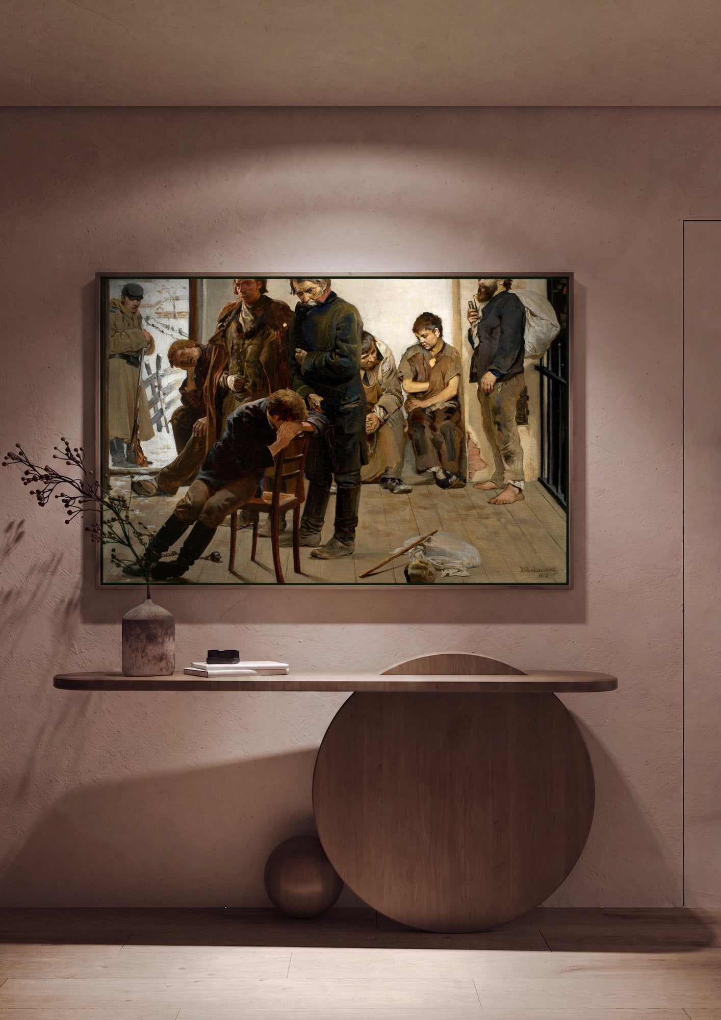 Quadro Decorativo 'A Prisao' - Jacek Malczewski em ambiente decorado
