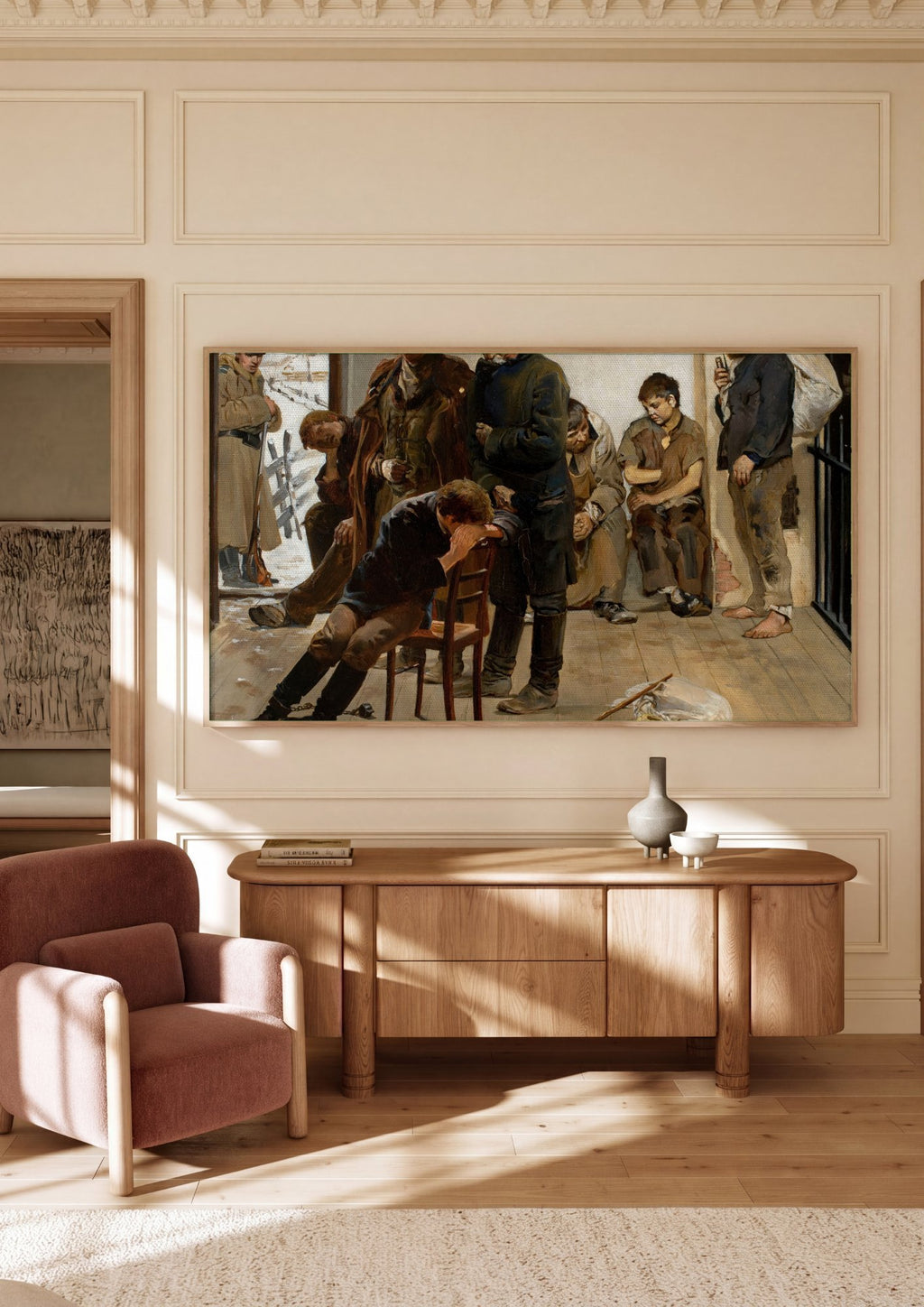 Quadro Decorativo 'A Prisao' - Jacek Malczewski em ambiente decorado