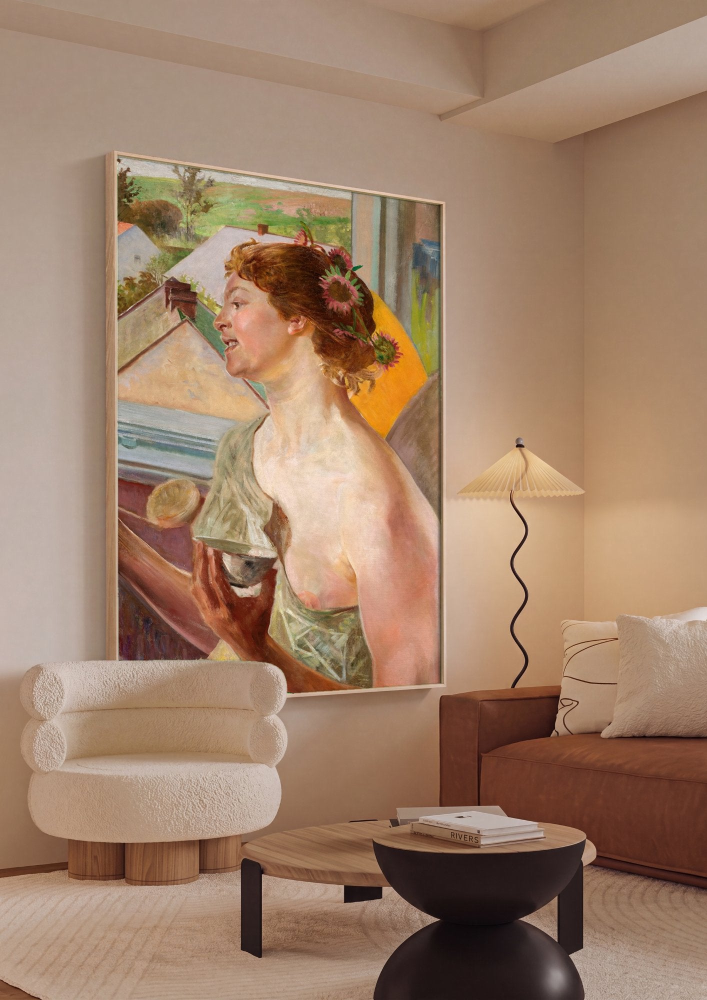 Quadro Decorativo 'A Poesia' - Jacek Malczewski em ambiente decorado