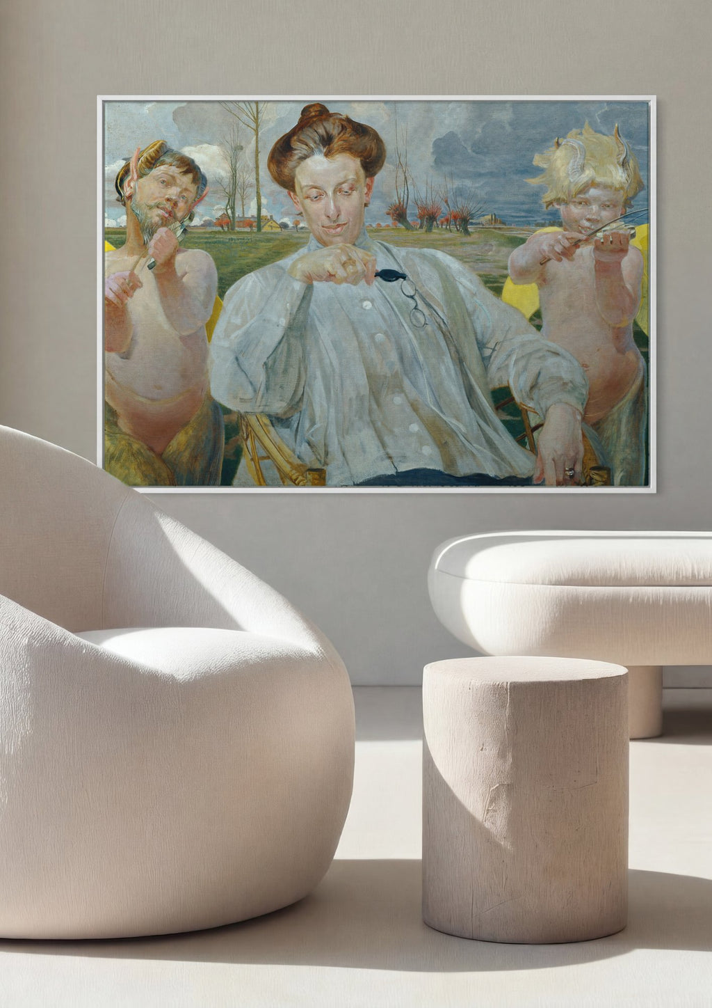 Quadro Decorativo A Música - Jacek Malczewski em ambiente decorado