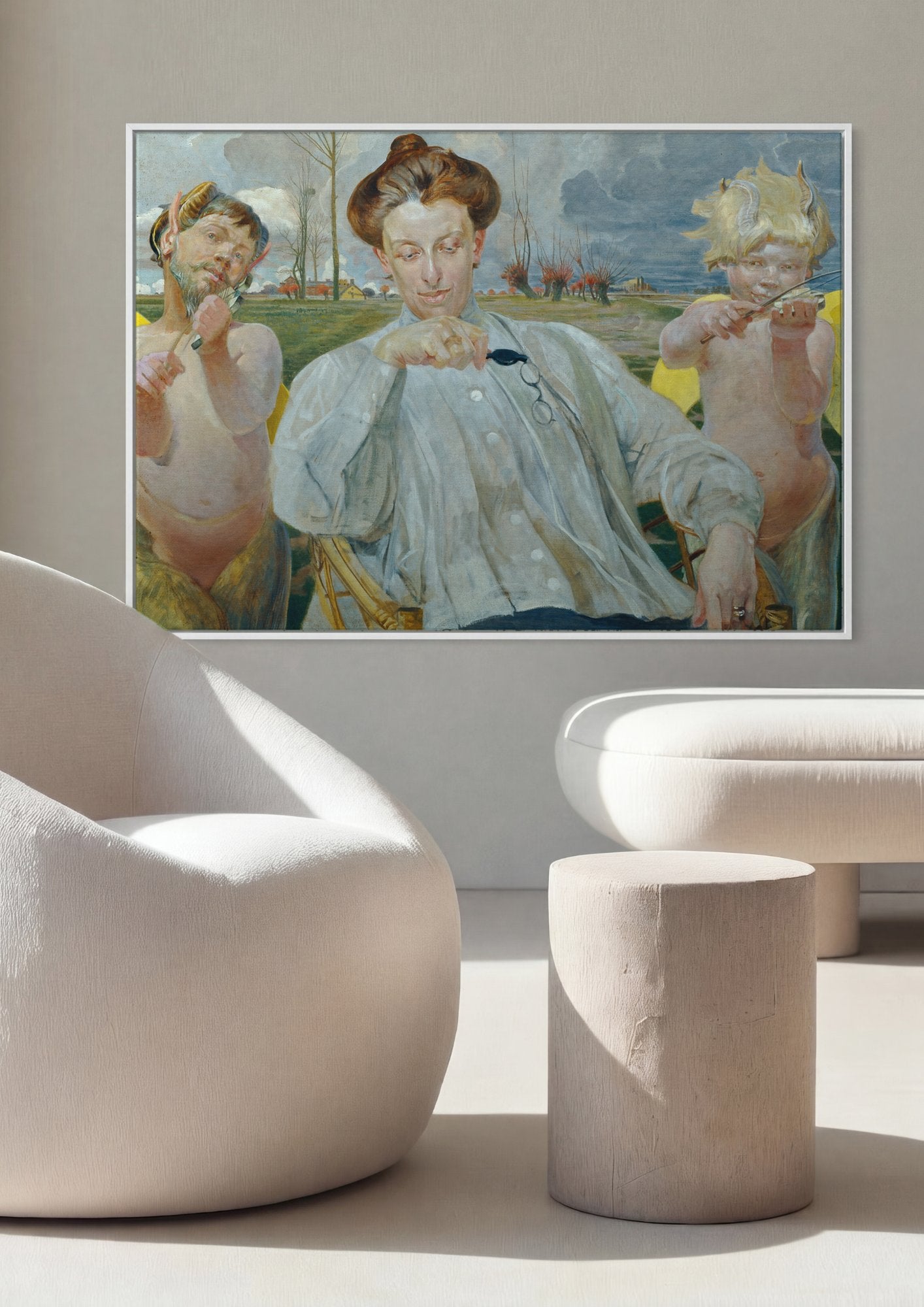 Quadro Decorativo A Música - Jacek Malczewski em ambiente decorado