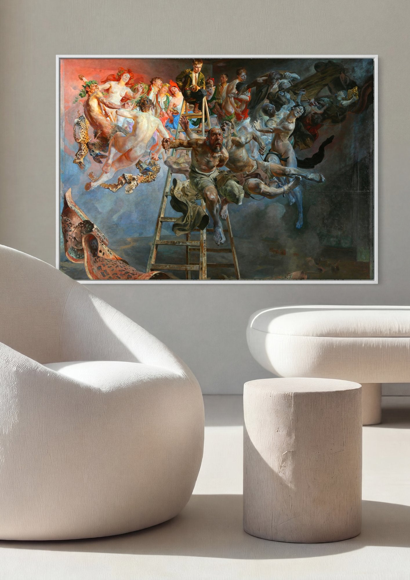 Quadro Decorativo A Escada - Jacek Malczewski em ambiente decorado