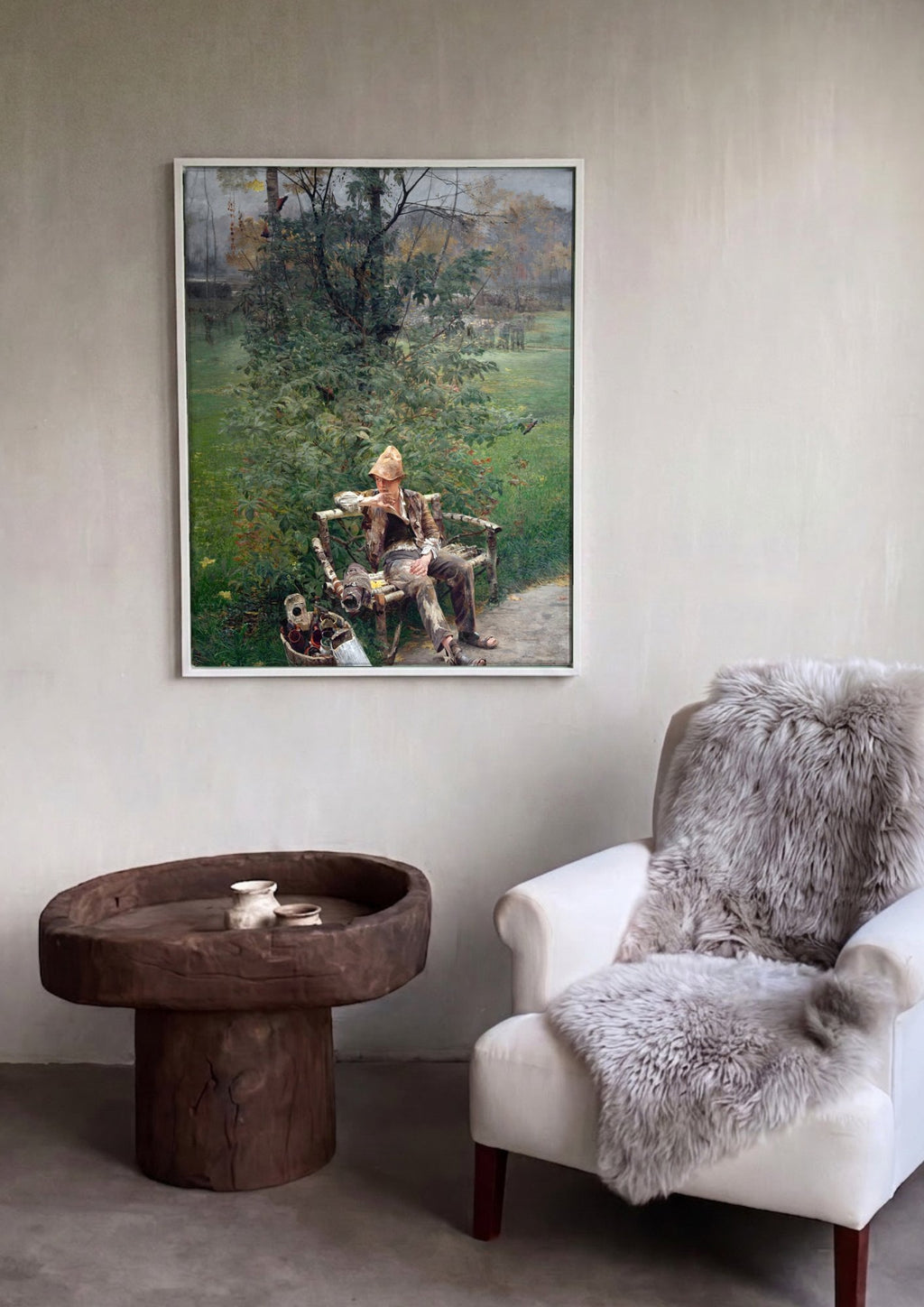 Quadro Decorativo 'O Pintor' - Jacek Malczewski em ambiente decorado