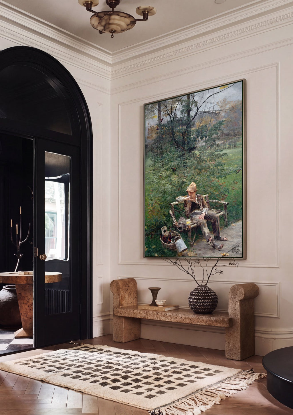 Quadro Decorativo 'O Pintor' - Jacek Malczewski em ambiente decorado