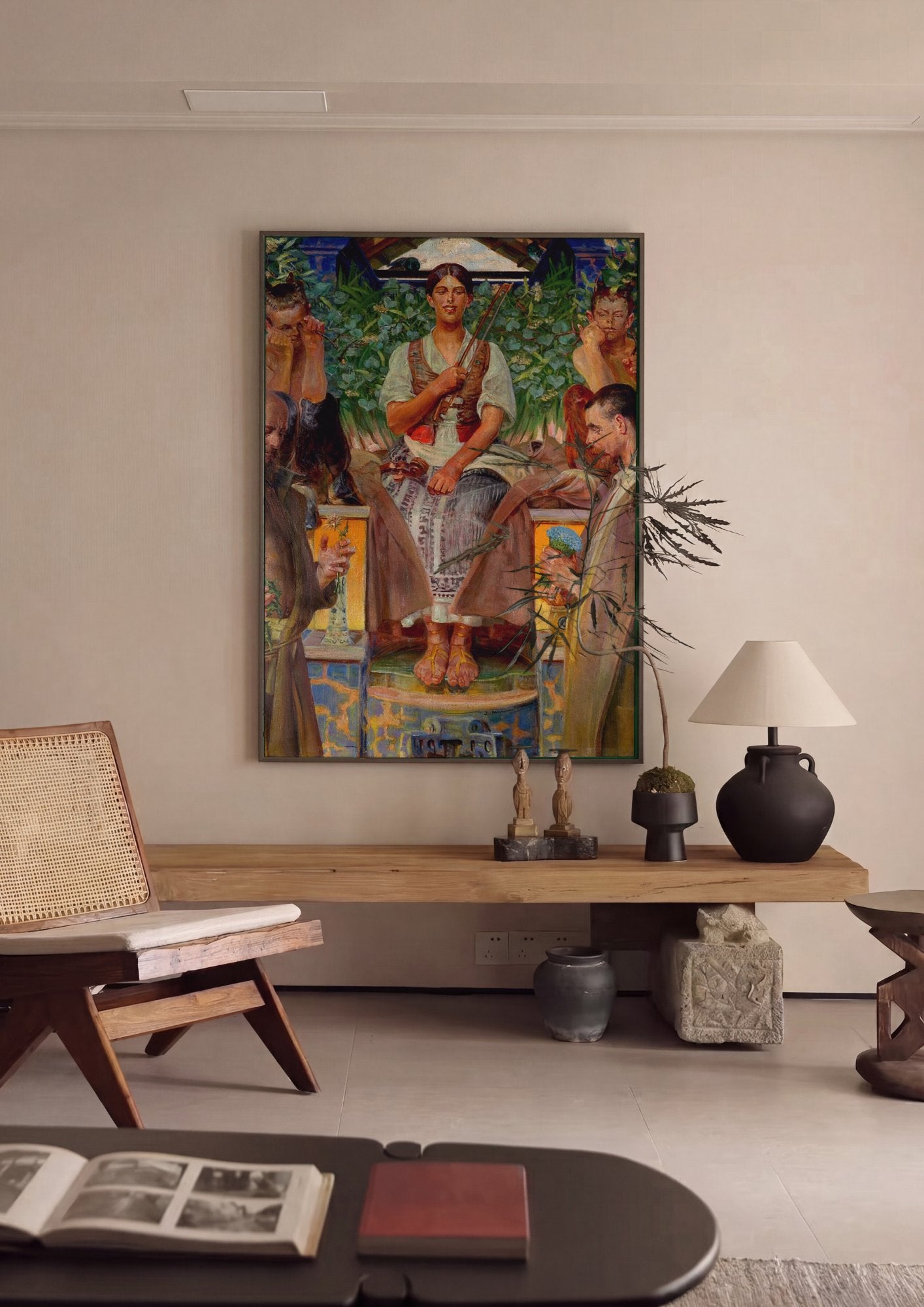 Quadro Decorativo A Música - Jacek Malczewski em ambiente decorado