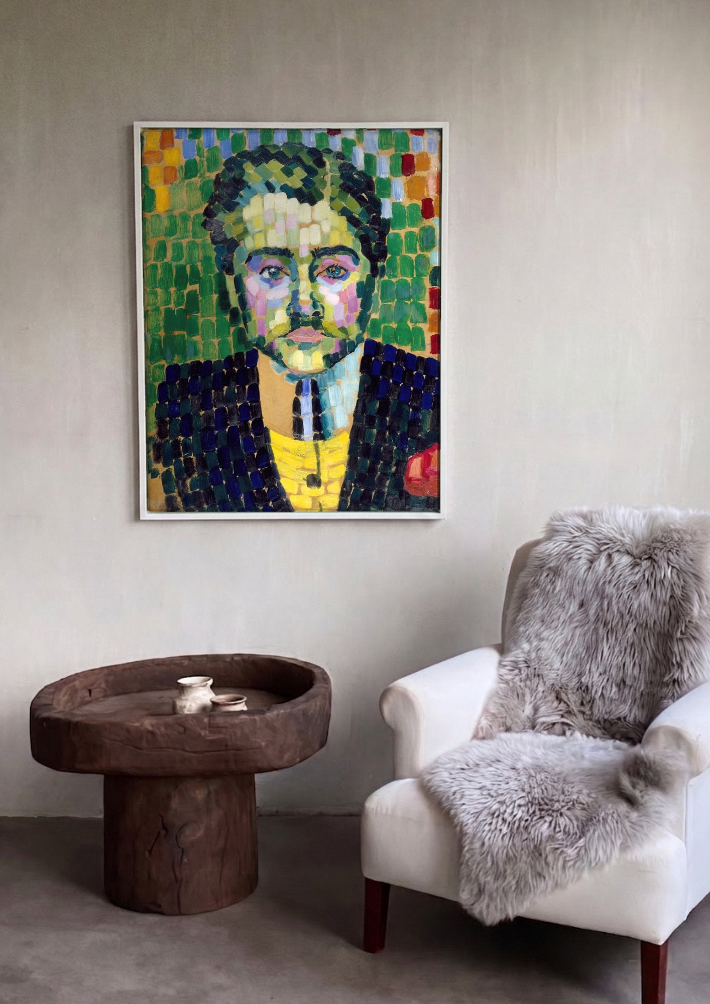 Quadro Decorativo Retrato de Jean Metzinger - Robert Delaunay em ambiente decorado