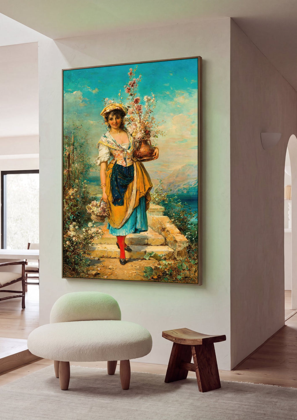 Quadro Decorativo A Florista – Hans Zatzka em ambiente decorado